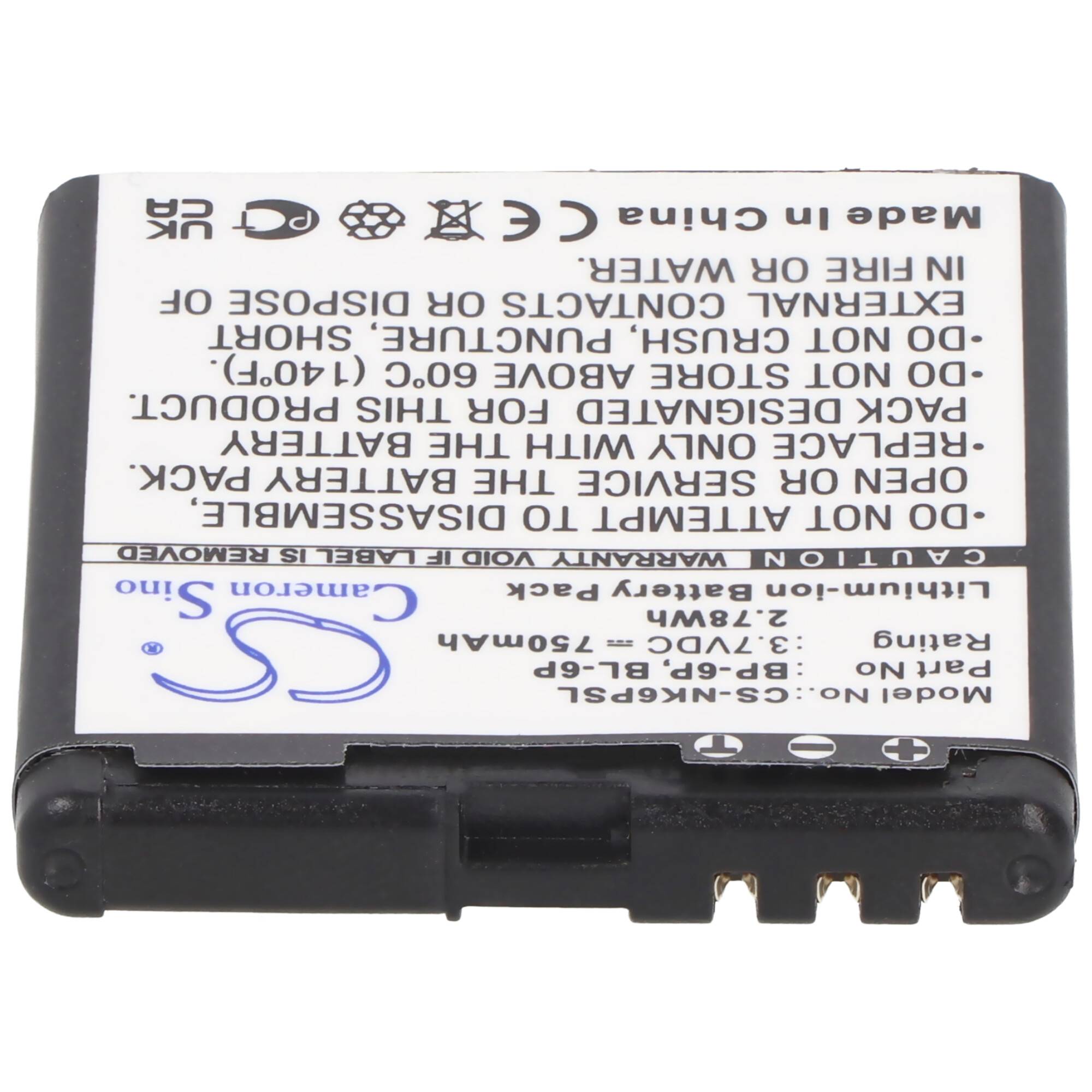 AccuCell Akku passend für Nokia 6500 classic, BL-6P, 700mAh