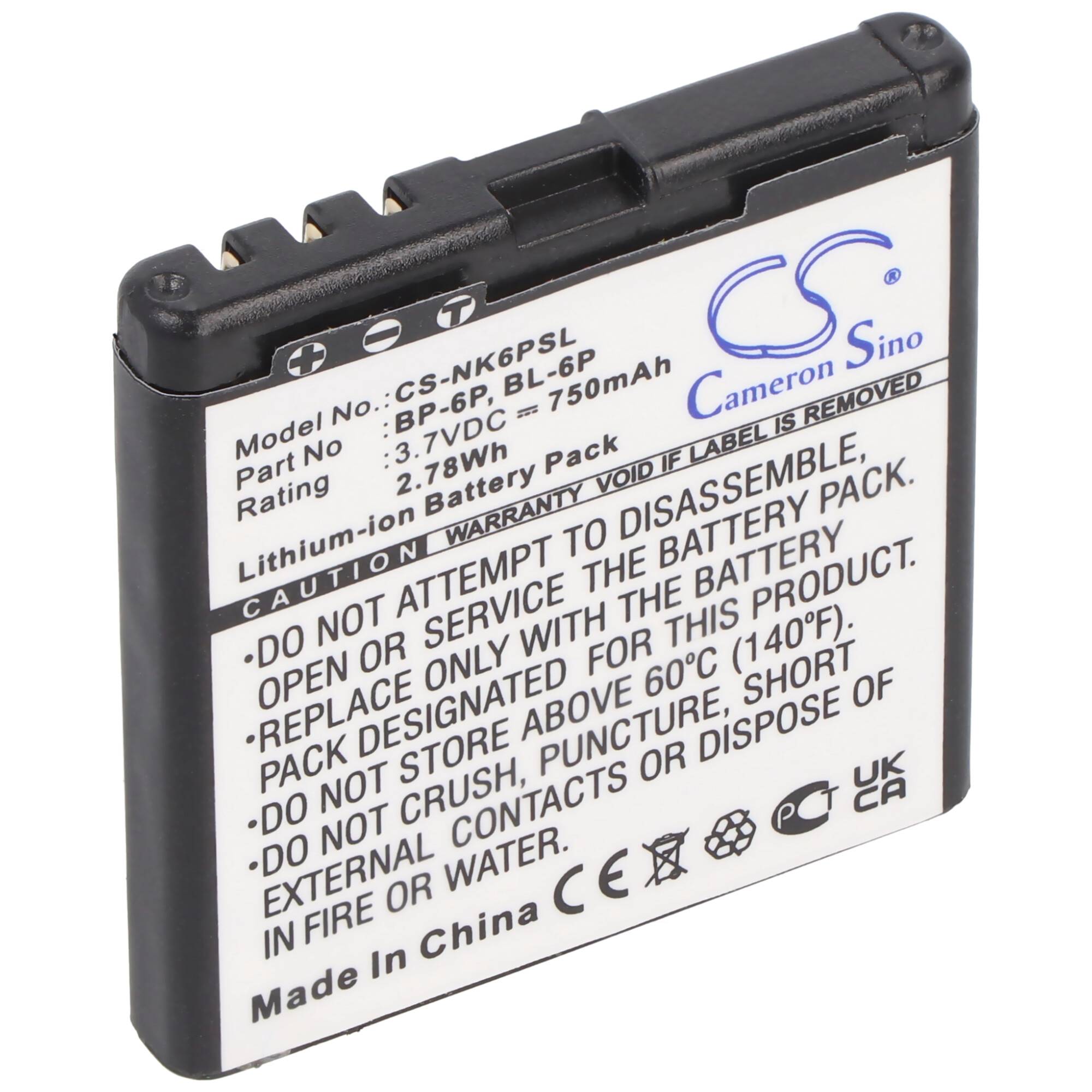 AccuCell Akku passend für Nokia 6500 classic, BL-6P, 700mAh