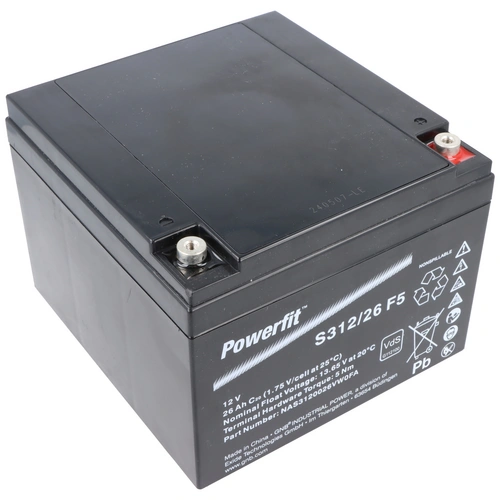 Exide Powerfit S312/26 F5 Blei Akku, 12V, 26000mAh, 312Wh Exide Powerfit S312/26 F5 Blei Akku, 12V, 26000mAh, 312Wh
