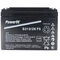 Exide Powerfit S312/26 F5 Blei Akku, 12V, 26000mAh, 312Wh Exide Powerfit S312/26 F5 Blei Akku, 12V, 26000mAh, 312Wh