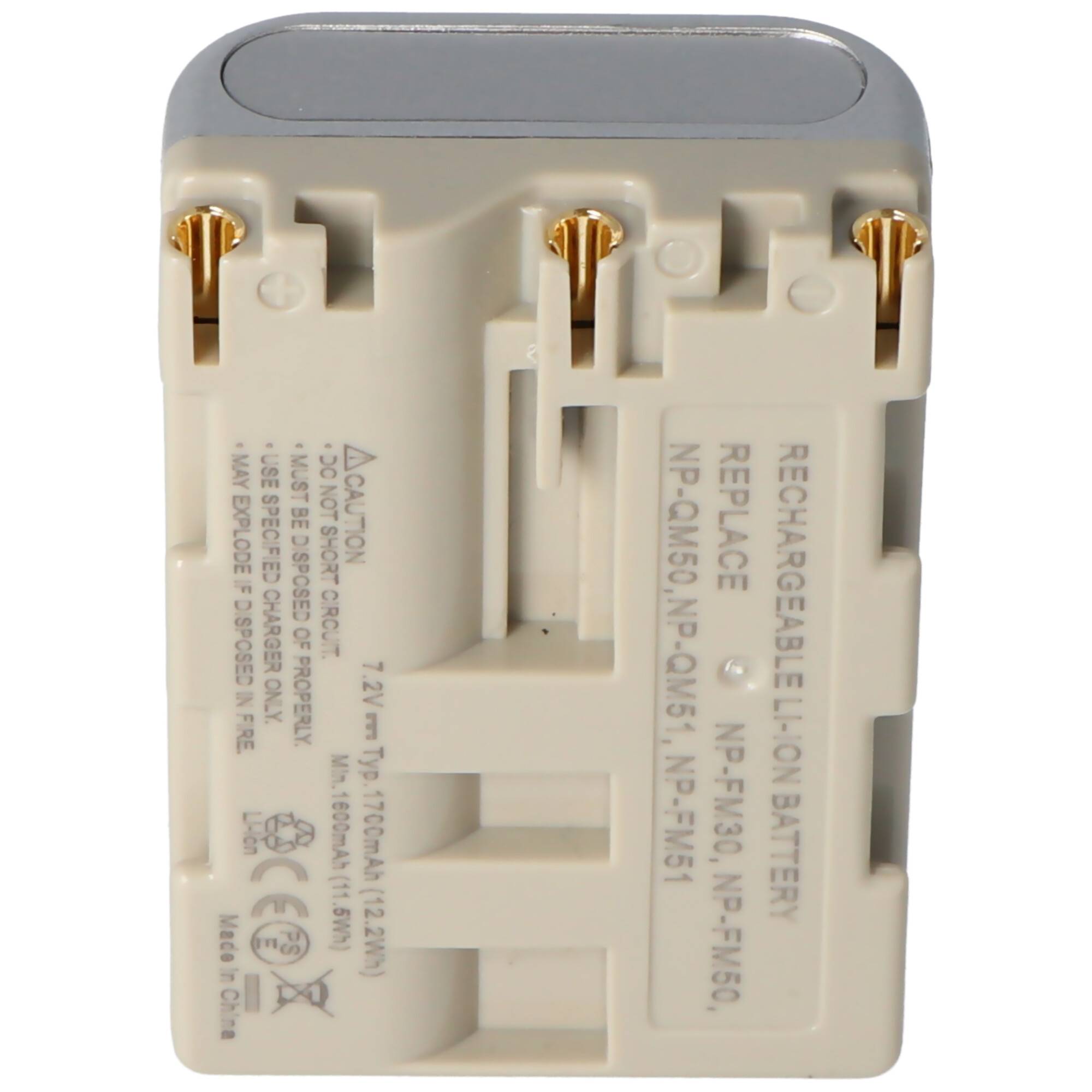 AccuCell Akku passend für Sony NP-QM50, Sony NP-QM51 Silber