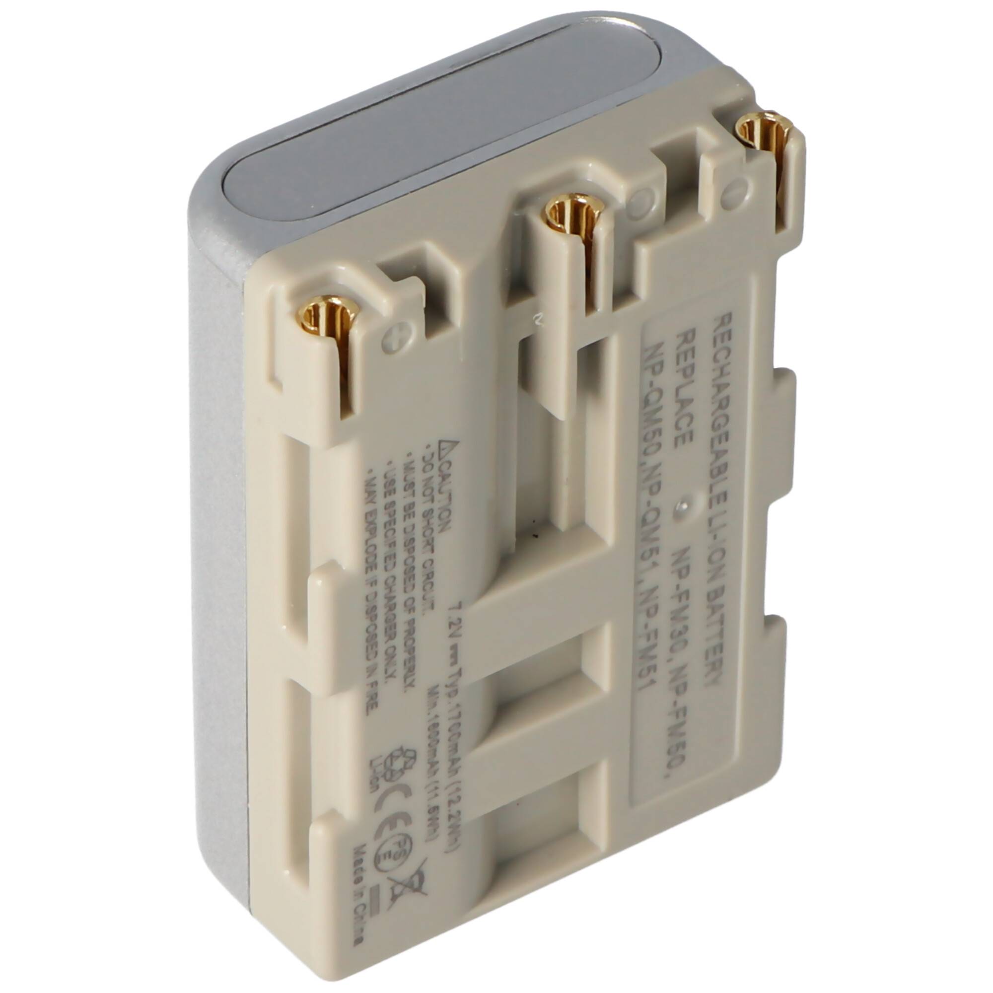 AccuCell Akku passend für Sony NP-QM50, Sony NP-QM51 Silber