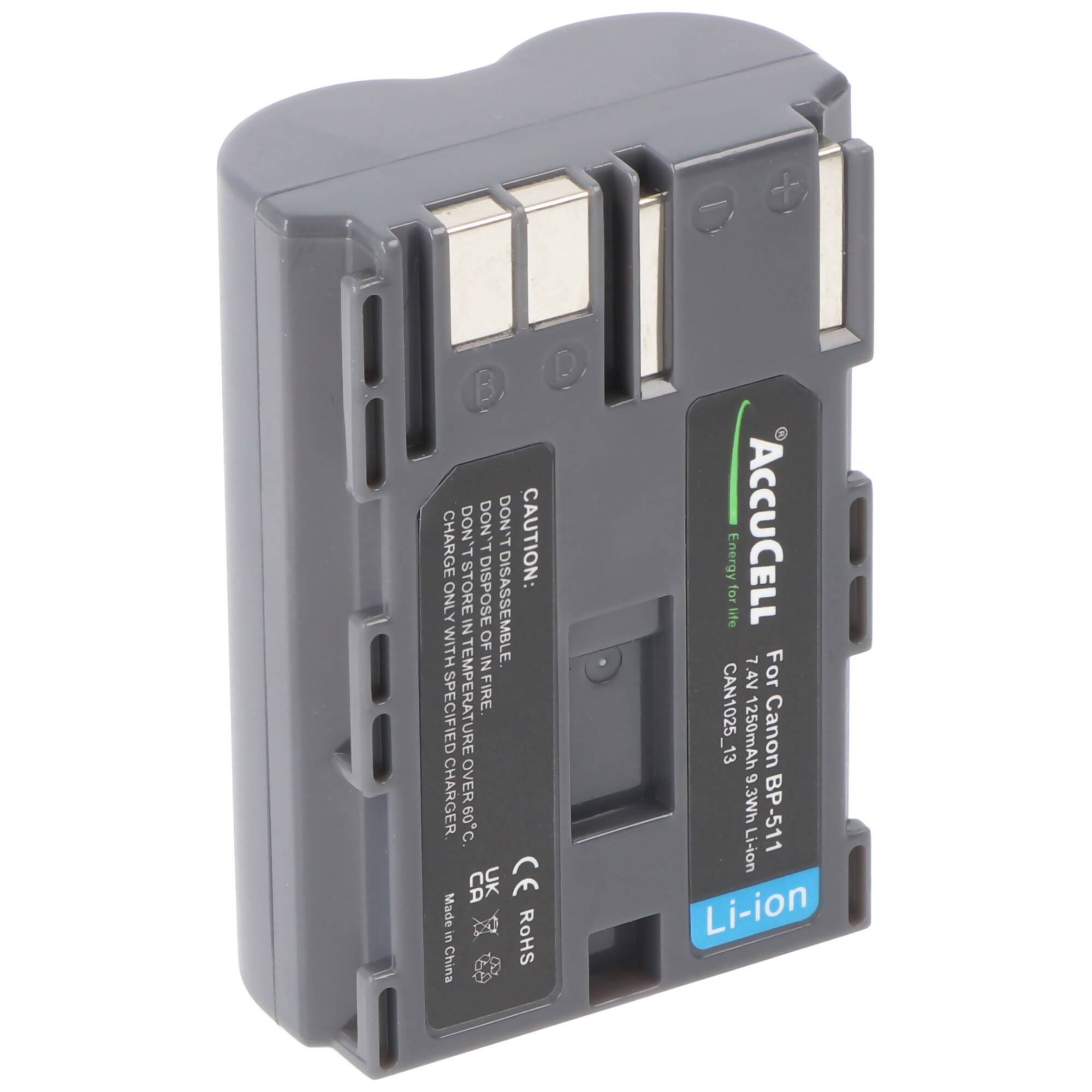 AccuCell Akku passend für Canon FV100 Digital-Kamera, max. 1250mAh