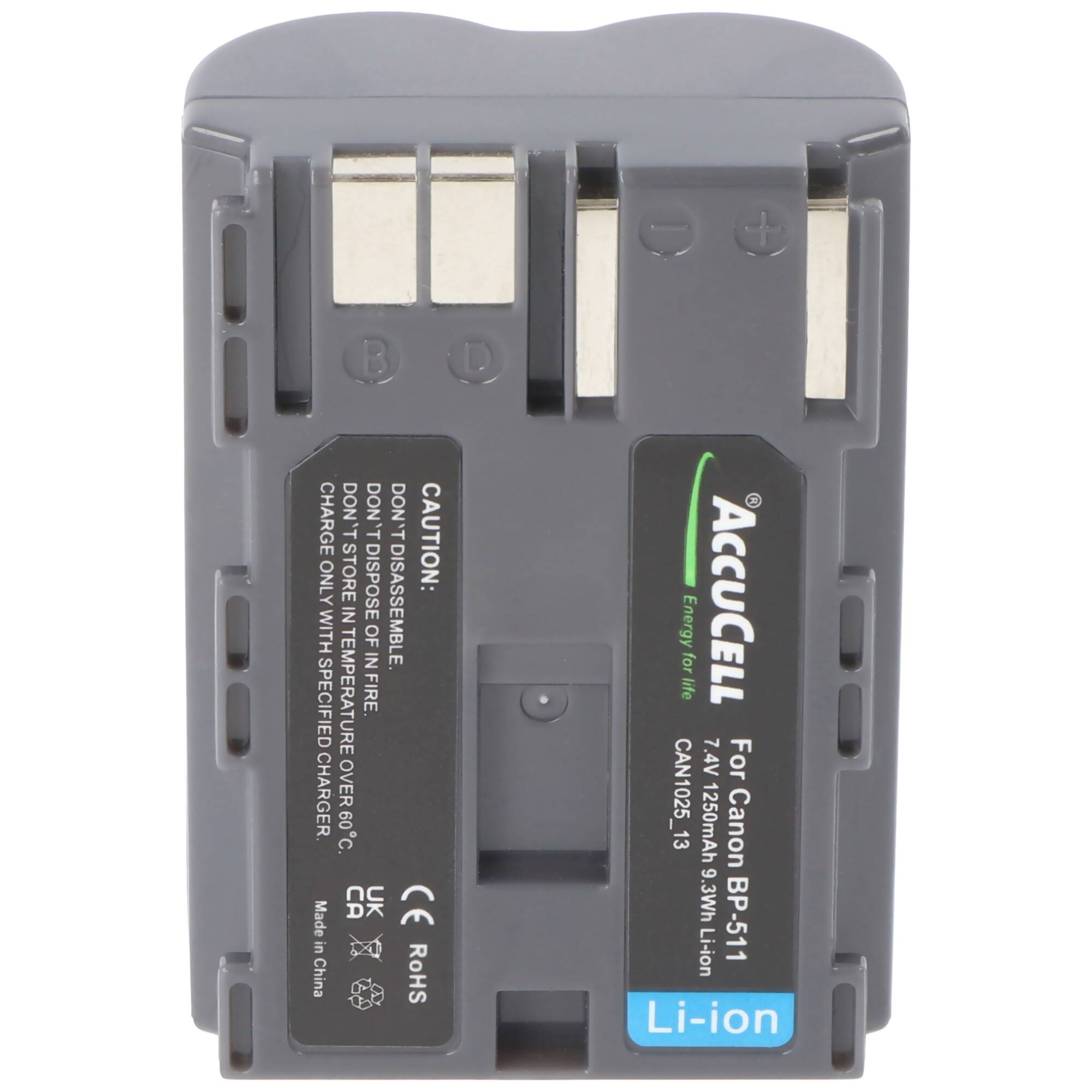 AccuCell Akku passend für Canon FV100 Digital-Kamera, max. 1250mAh
