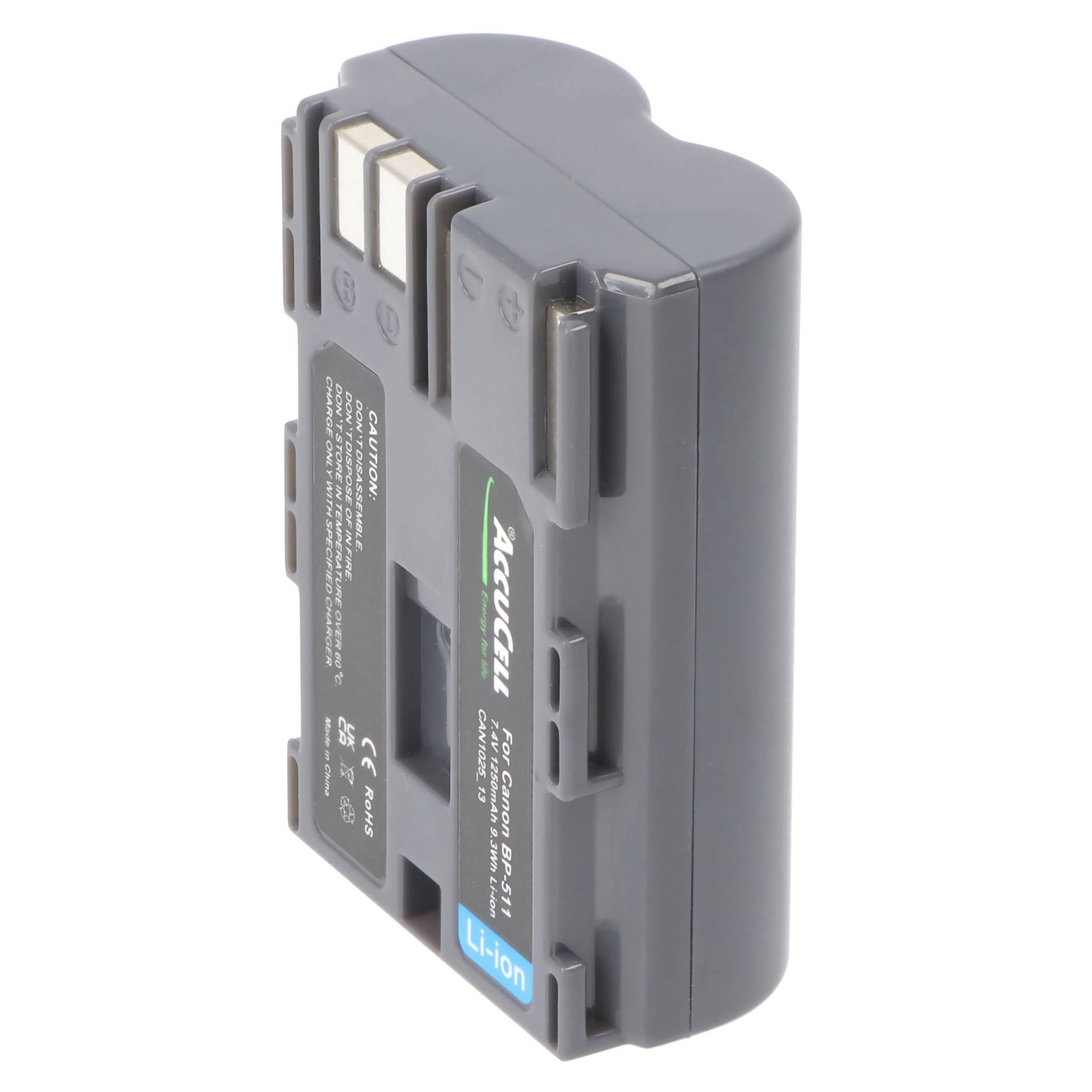 AccuCell Akku passend für Canon FV100 Digital-Kamera, max. 1250mAh