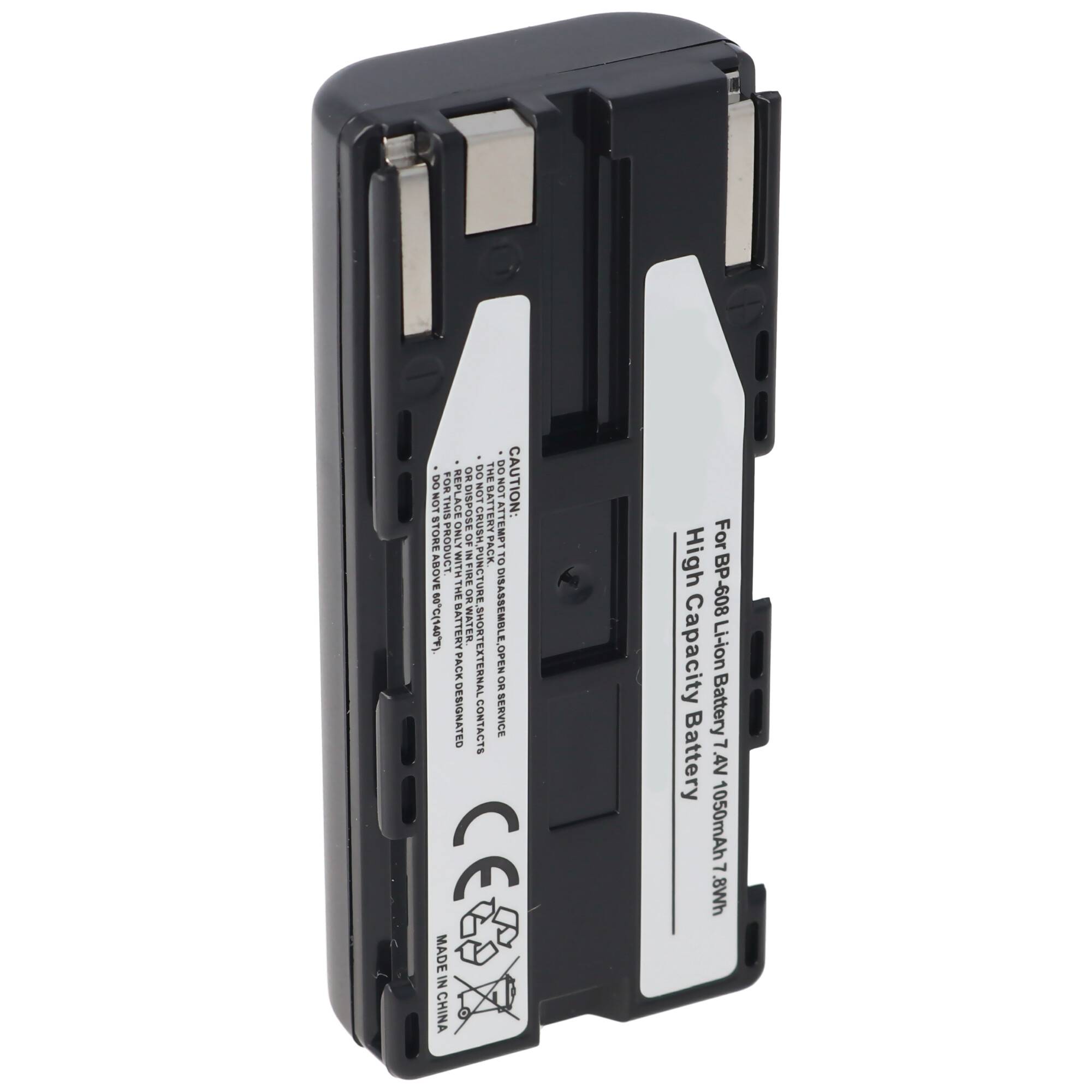 AccuCell Nachbau Akku passend für Canon BP-608, BP-608A, 7,2-7,4V, 1050mAh