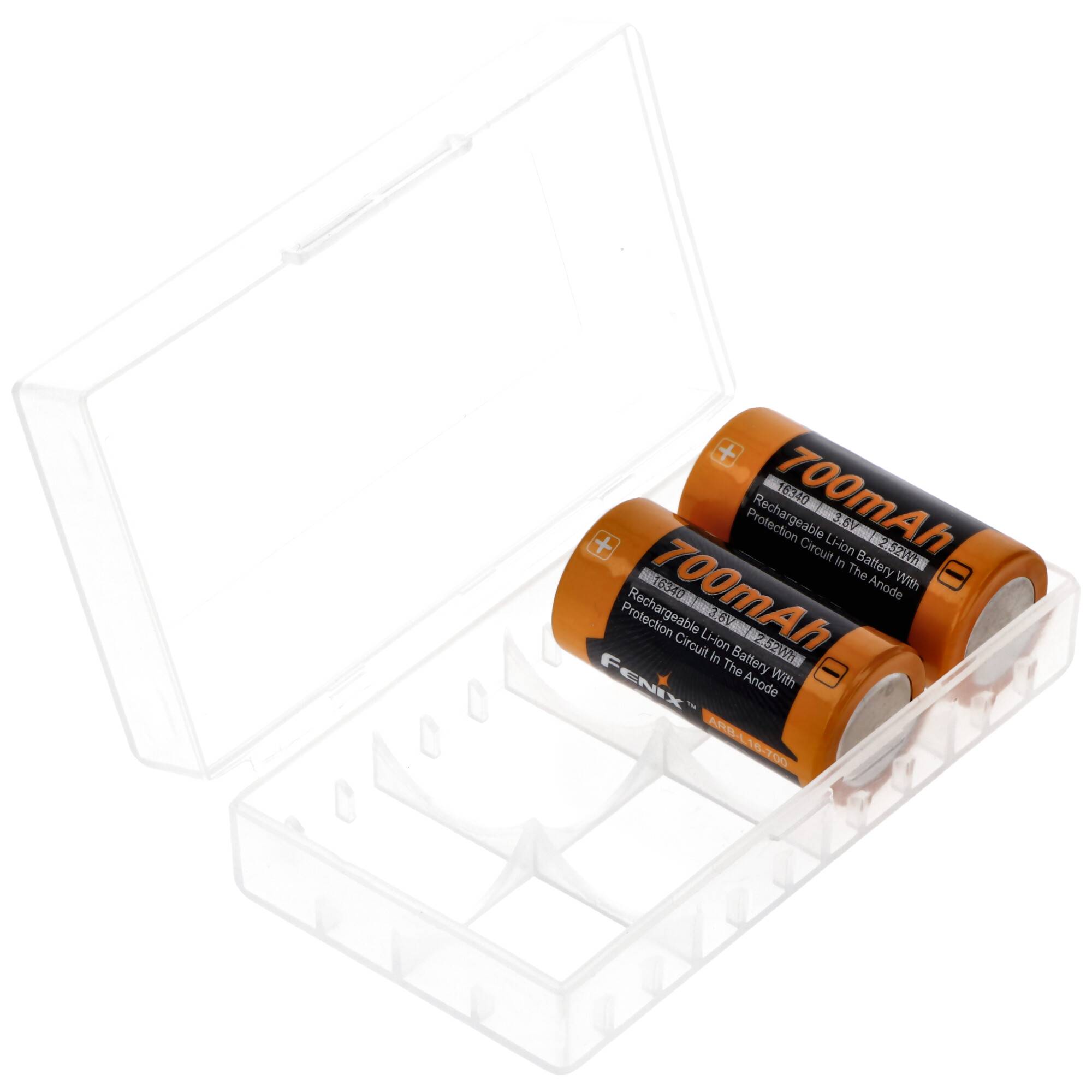 Universal 4er Akkuschutzbox für CR123A Akku, CR 16340 oder 2 CR 18650 Akku, Batterien