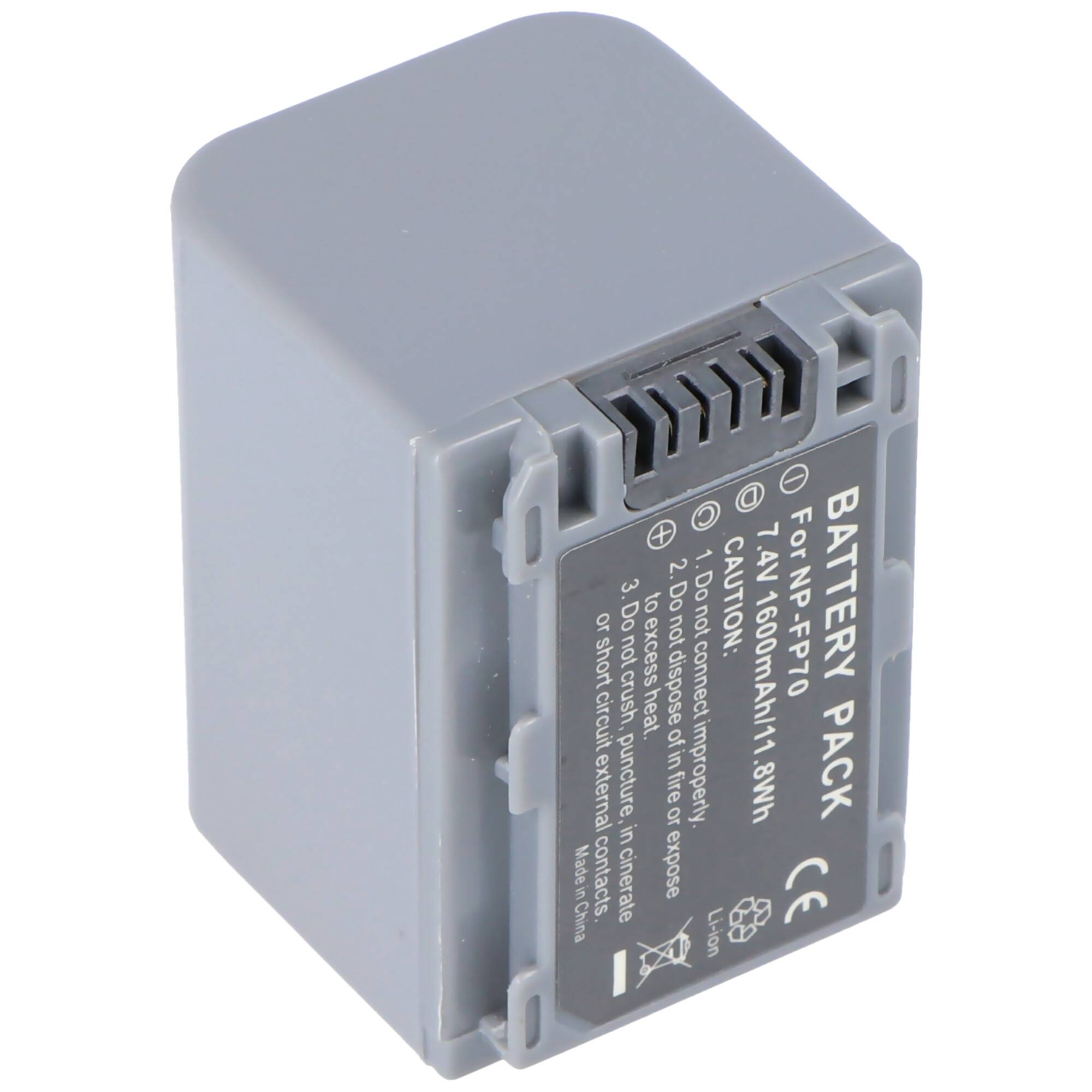 AccuCell Akku passend für Sony NP-FP70, Sony NP-FP71 dunkelgrau