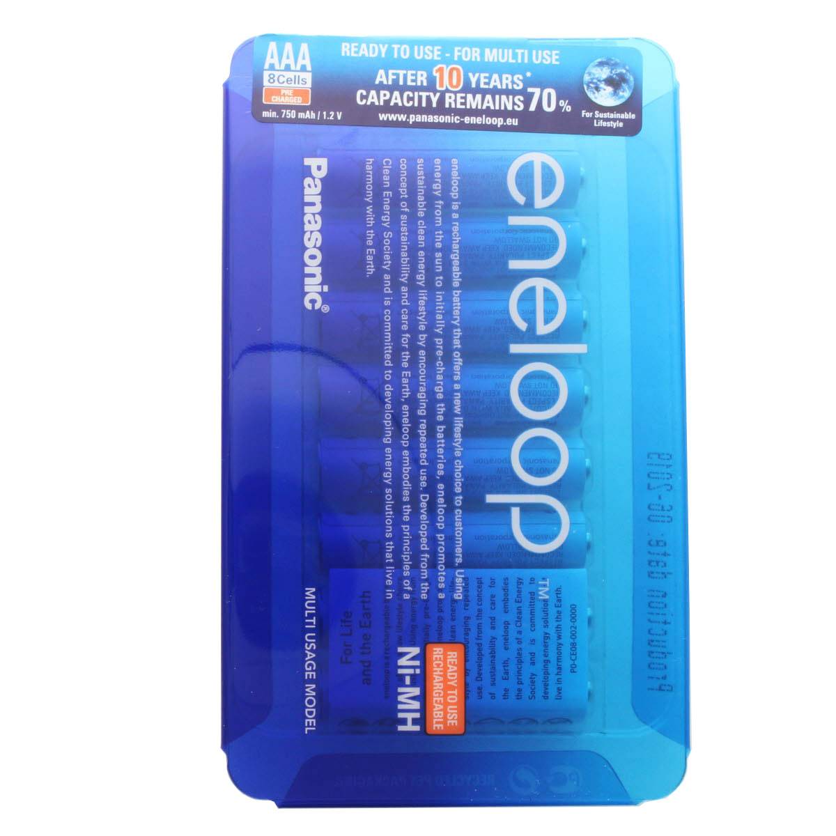 Panasonic eneloop Standard HR-4UTGB Case AAA Micro-Akku 8er Pack mit 2x AccuCell Case blau