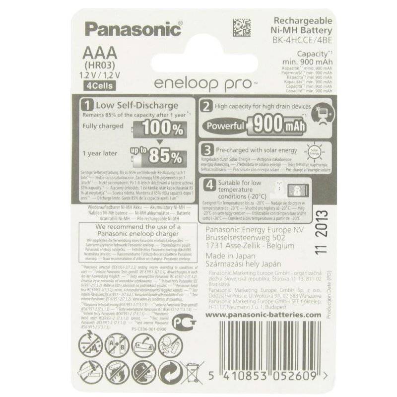 Panasonic eneloop Pro BK-3HCCE/4BE Mignon AA 1,2V NiMH Akku und ACBOXAA