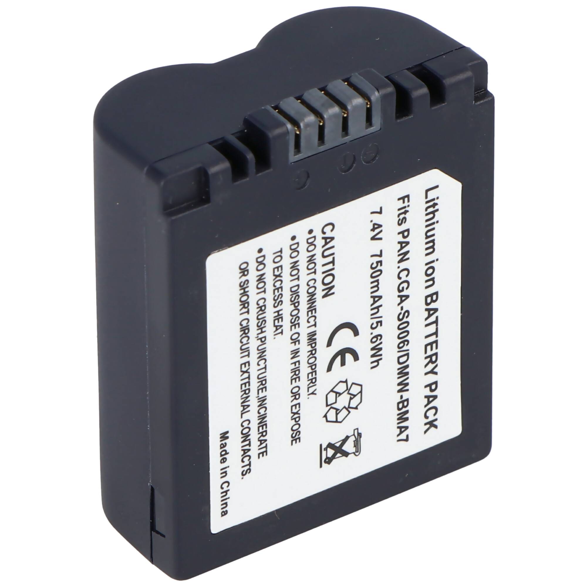 AccuCell Akku passend für Panasonic CGA-S006, DMW-BMA7, CGA-S006E