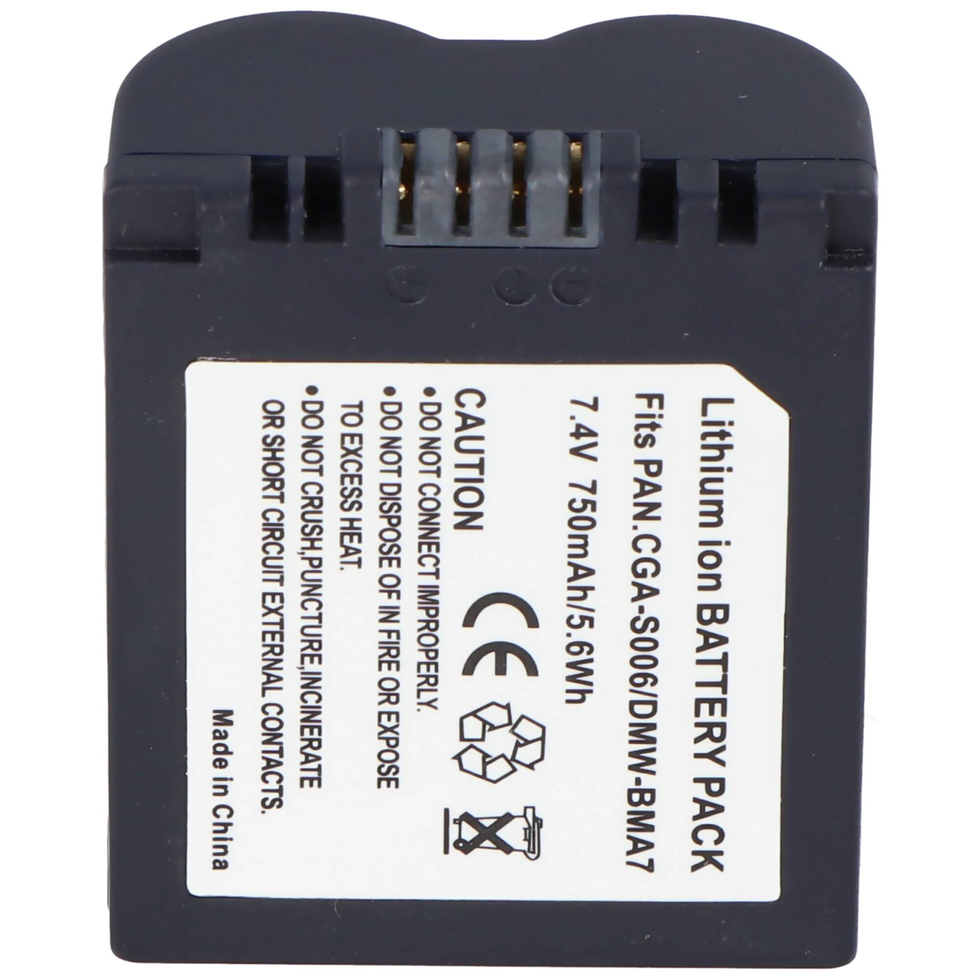 AccuCell Akku passend für Panasonic CGA-S006, DMW-BMA7, CGA-S006E