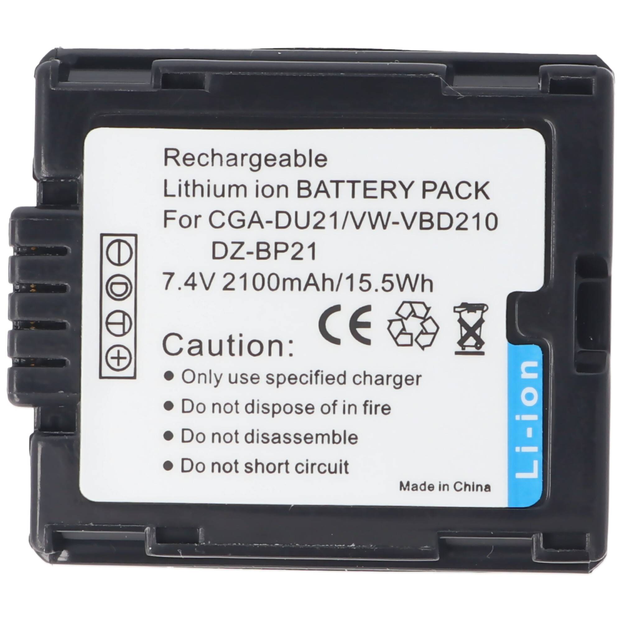 AccuCell Akku passend für Panasonic CGA-DU21 Akku VW-VBD210