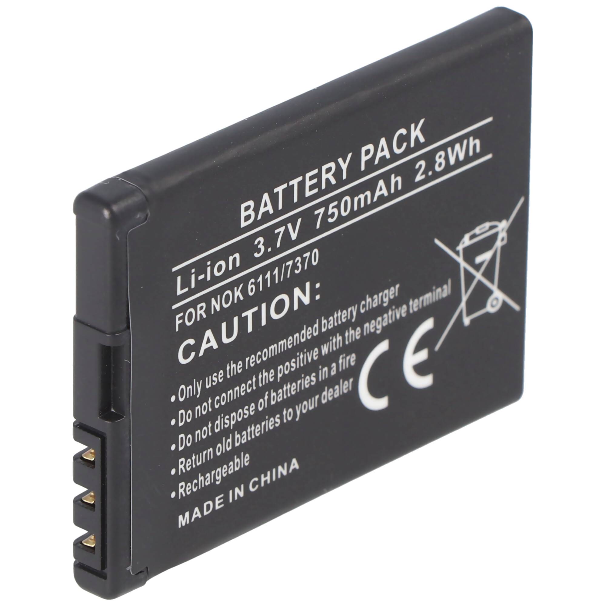 AccuCell Akku passend für Nokia 2630, 2600C, Nokia BL-4B Akkutyp