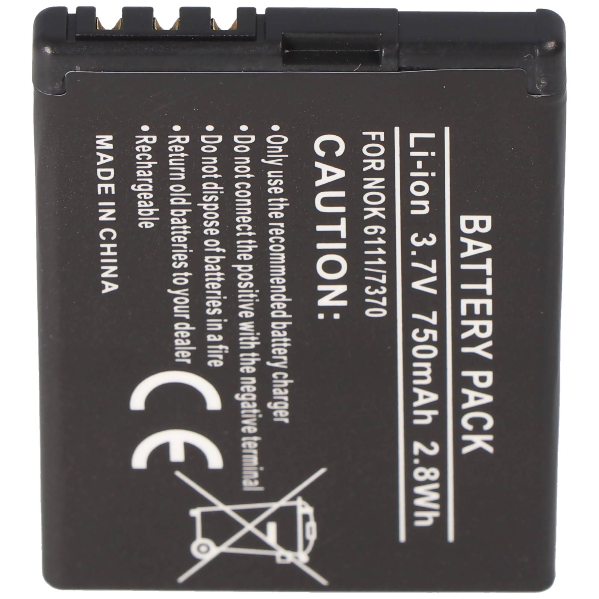 AccuCell Akku passend für Nokia 2630, 2600C, Nokia BL-4B Akkutyp