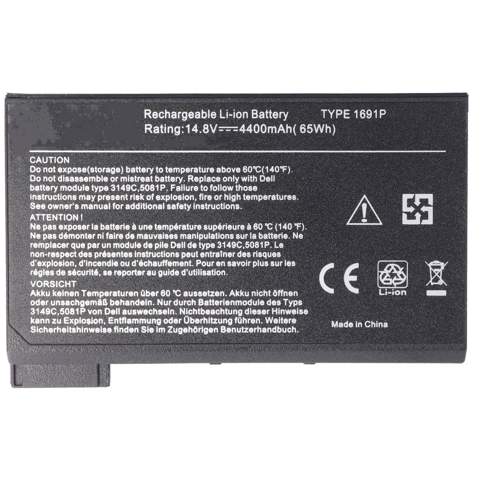 Akku passend für Dell Latitude C Akku, CP, CPi, CPx, 5208U, 4400mAh