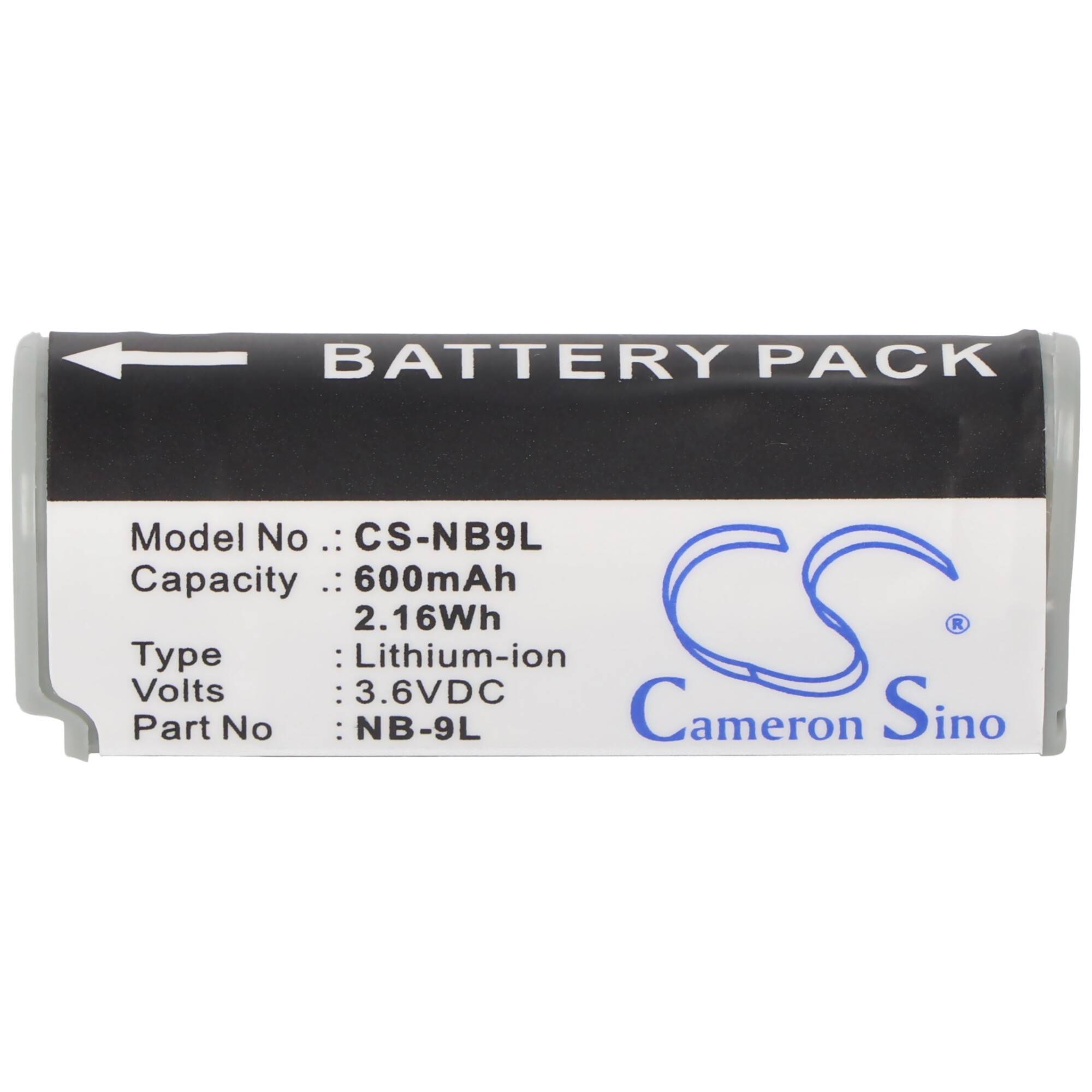 AccuCell Akku passend für Canon NB-9L, Canon IXUS 1000 HS, Neu 600mAh