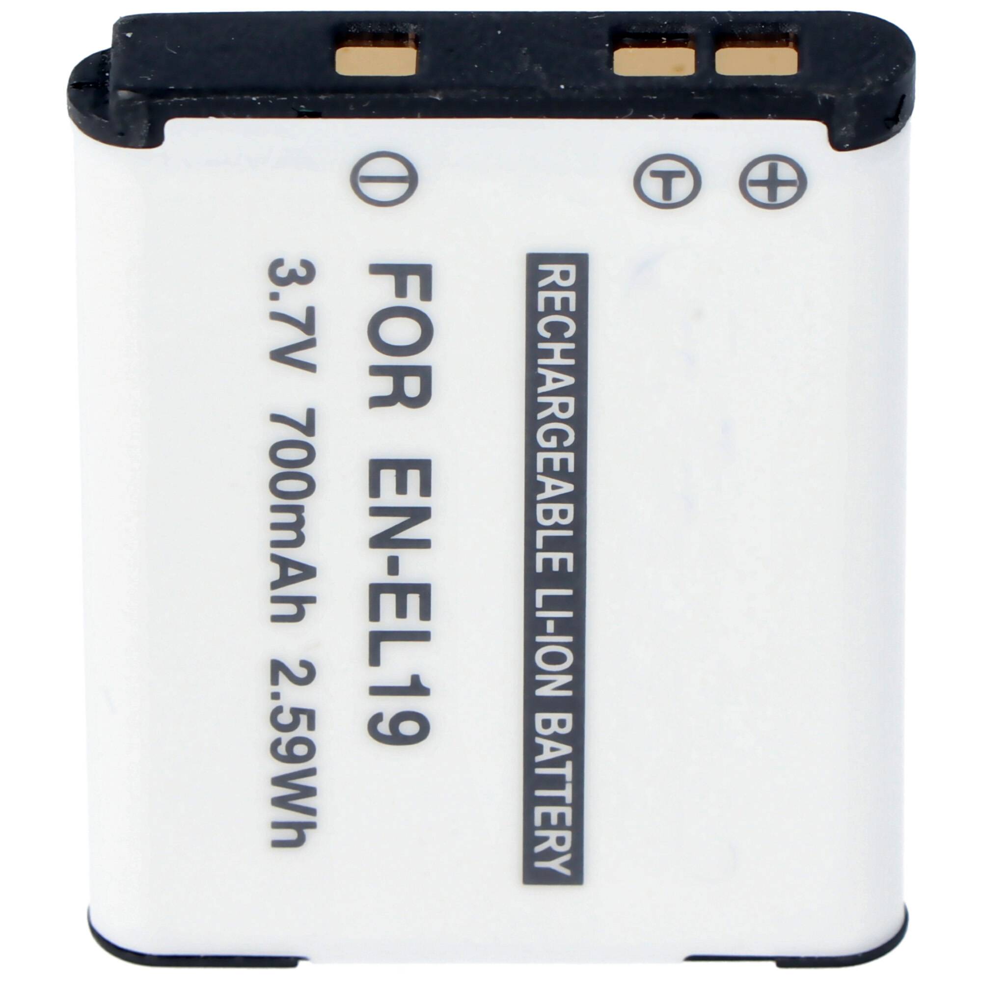 AccuCell Akku passend für EN-EL19, COOLPIX S2500, S3100, S4100