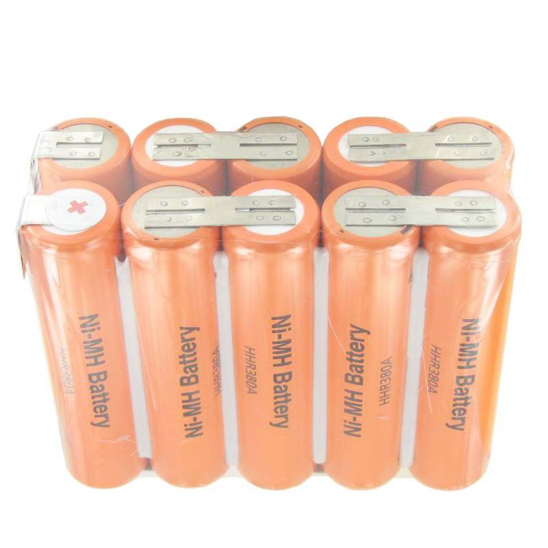 10/HHR380A 12 Volt Akkupack aus 10x Panasonic HHR-380A Akkus 1,2 Volt