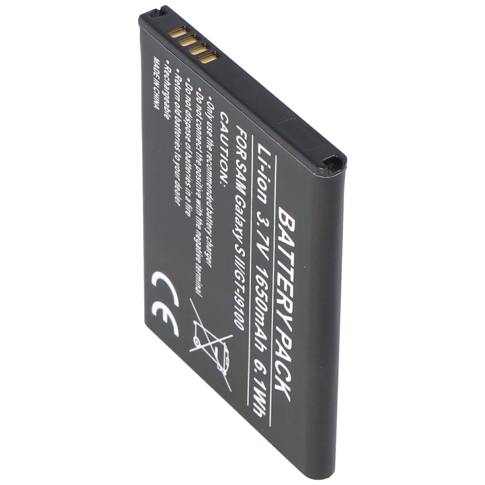 Akku passend für Samsung Galaxy S II I9100, EB-F1A2GBU, 1650mAh Li-Ion Akku