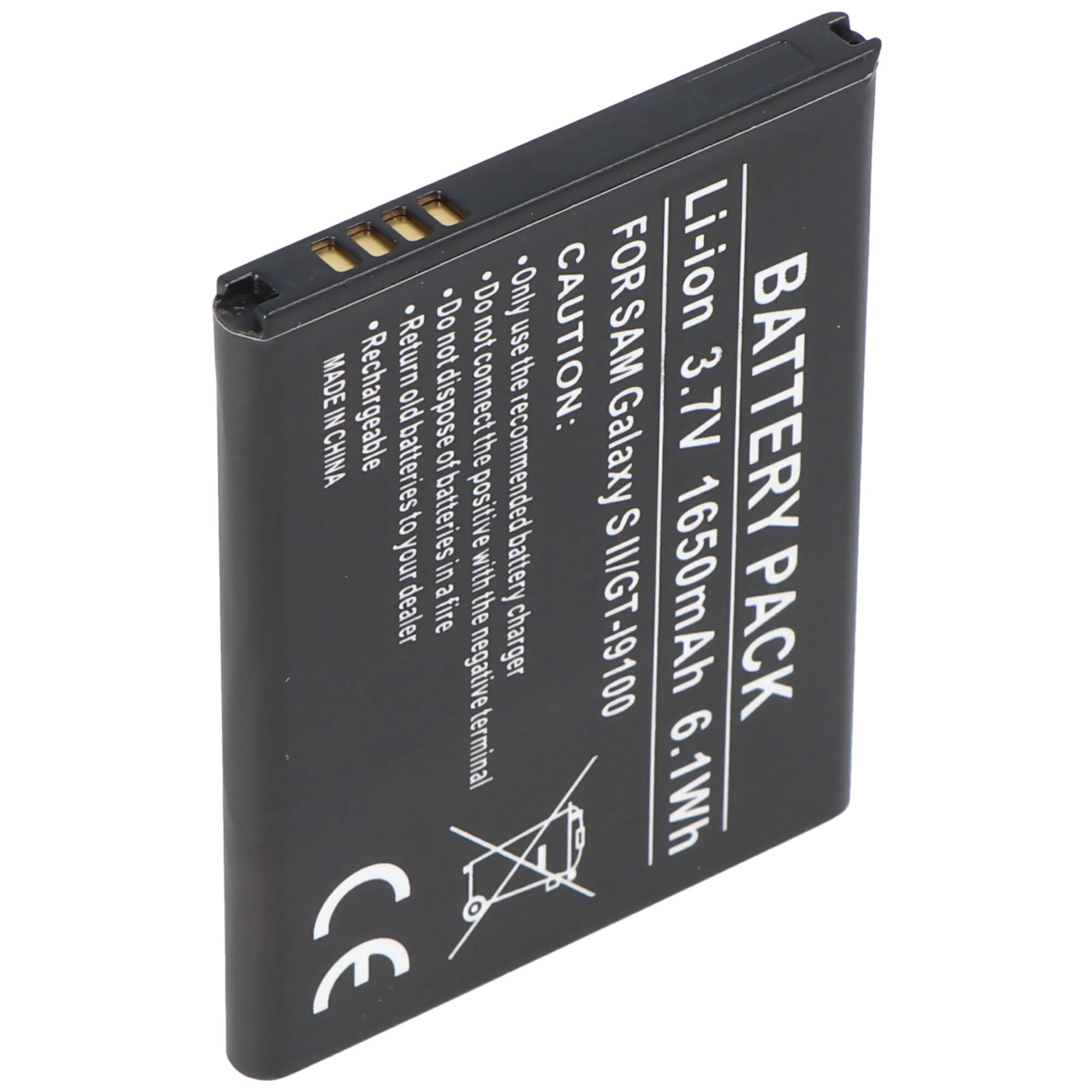 Akku passend für Samsung Galaxy S II I9100, EB-F1A2GBU, 1650mAh Li-Ion Akku