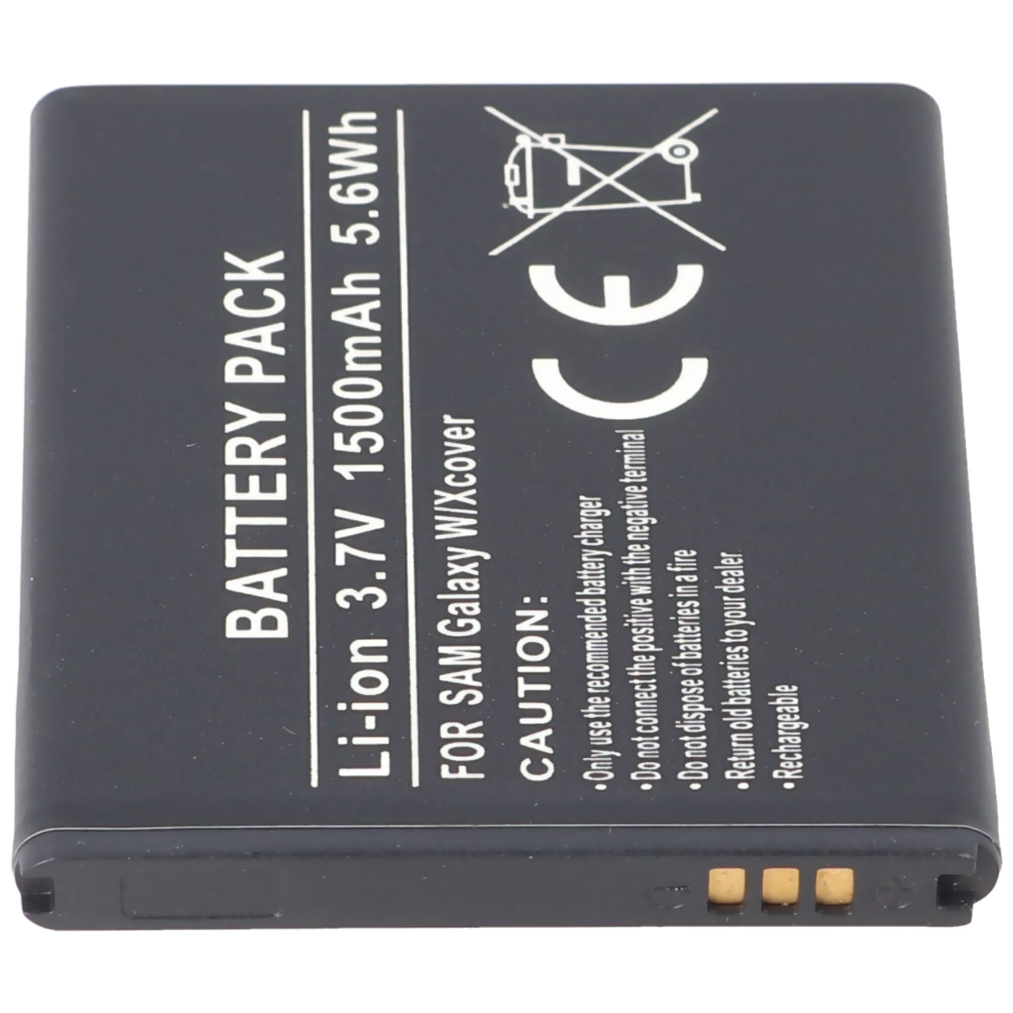 AccuCell Akku passend für Samsung Galaxy W, Samsung Galaxy S WiFi 3.6, Samsung Galaxy Xcover, Omnia W, Wave 3, Samsung G