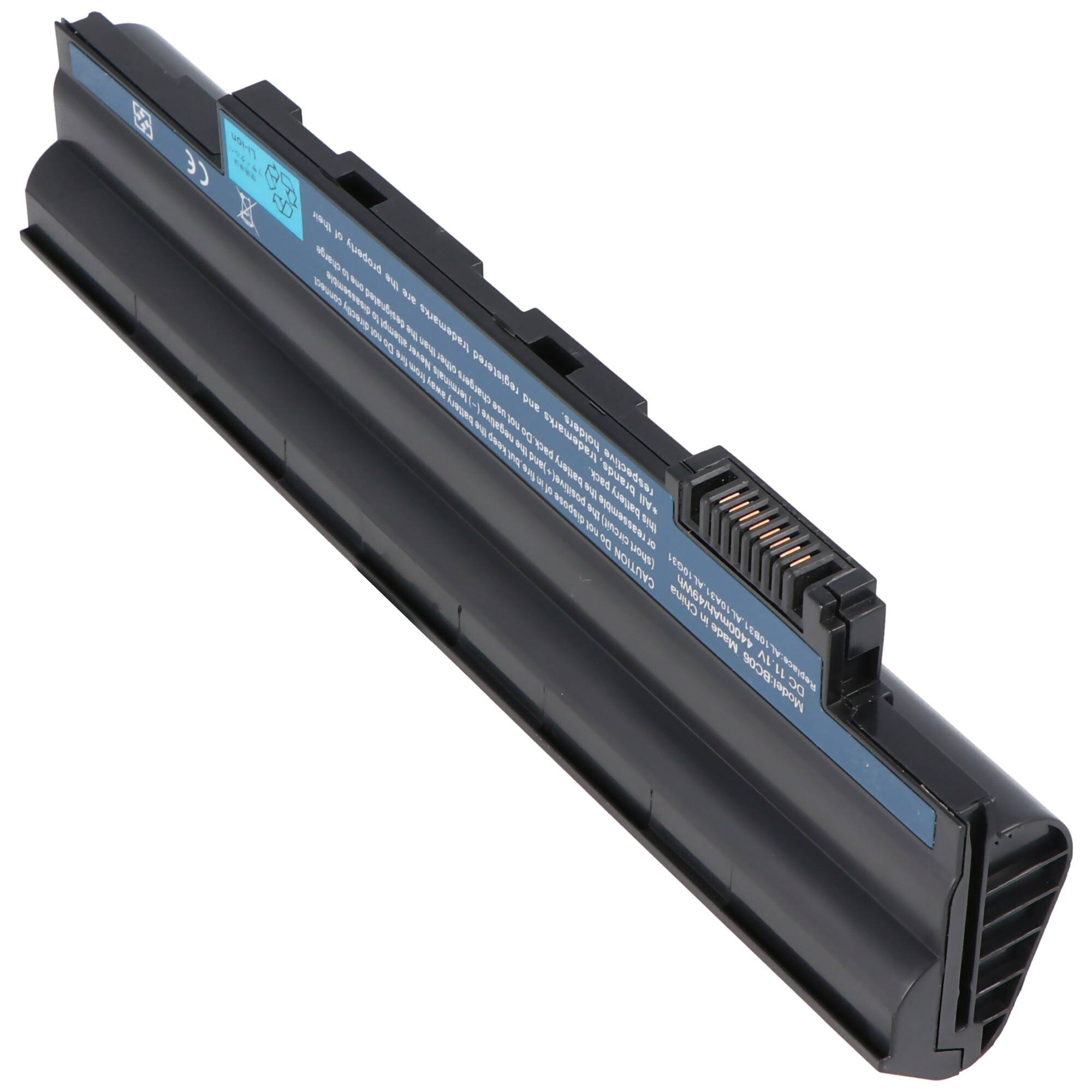 Akku passend für Acer ASPIRE ONE D255 Akku AL10A31 mit 4400mAh, 11,1V