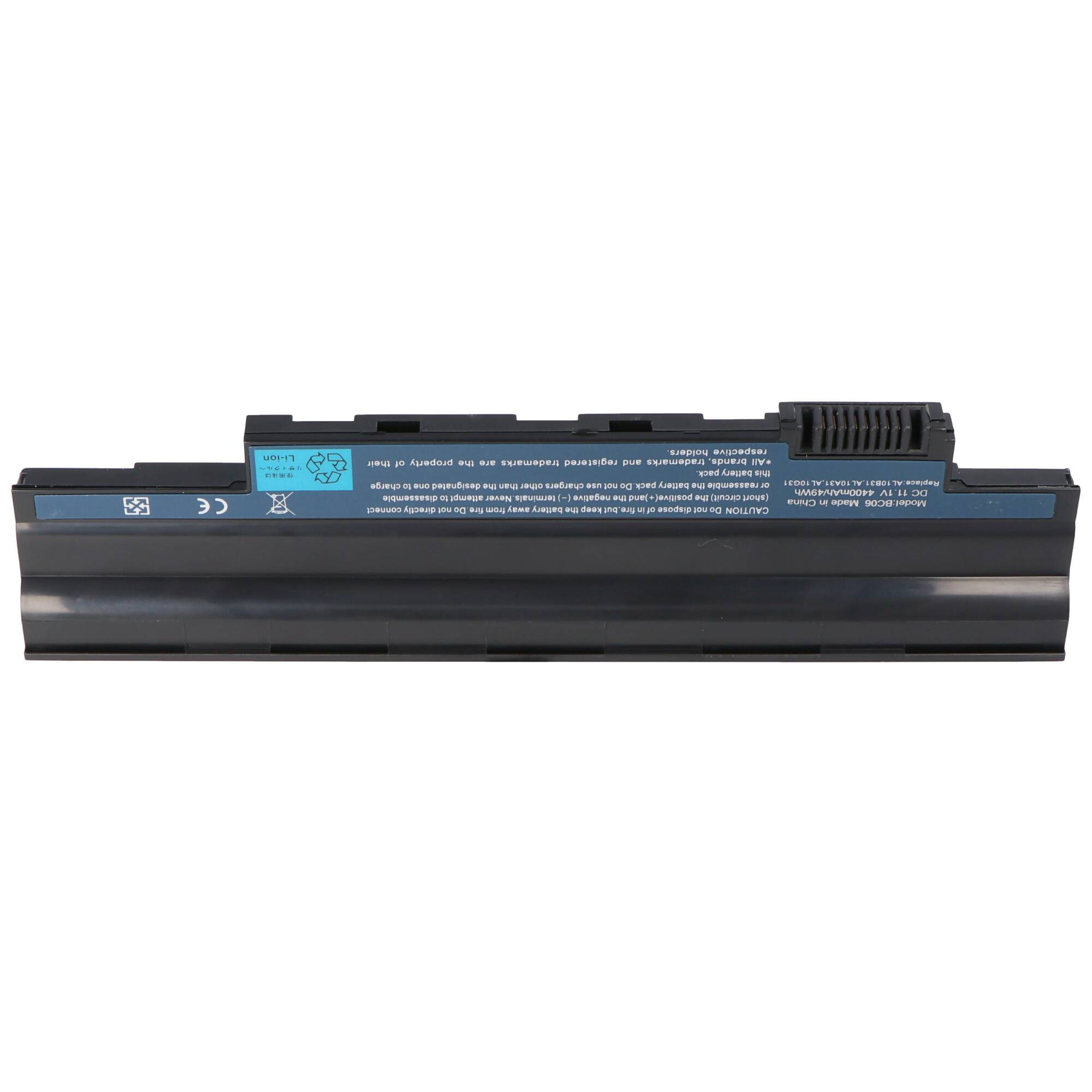 Akku passend für Acer ASPIRE ONE D255 Akku AL10A31 mit 4400mAh, 11,1V