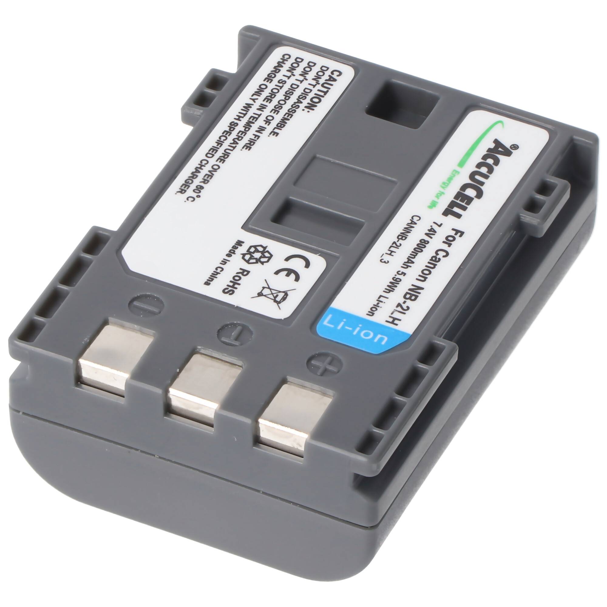 Akku passend für Canon NB-2LH, NB-2L Li-Ion, 800mah