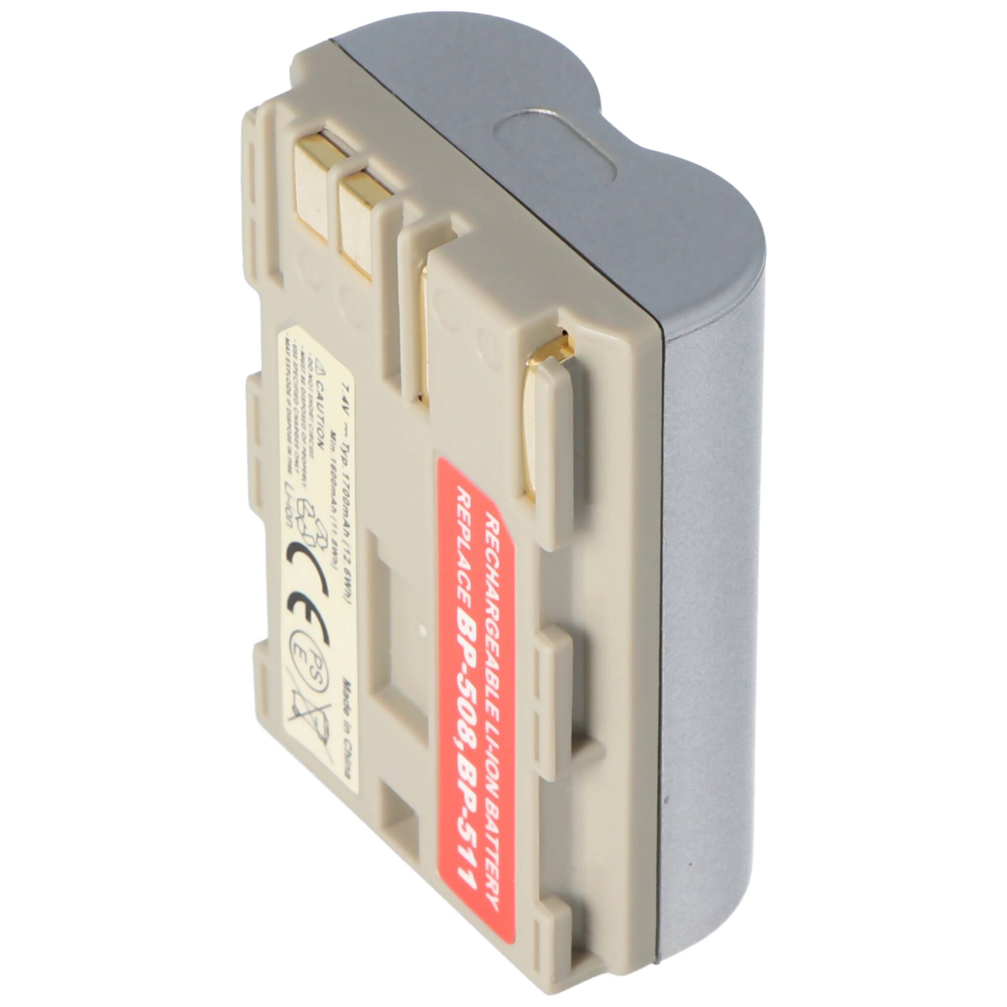 AccuCell Akku passend für Canon BP-511 Akku BP-508, BP-512 Farbe Silber