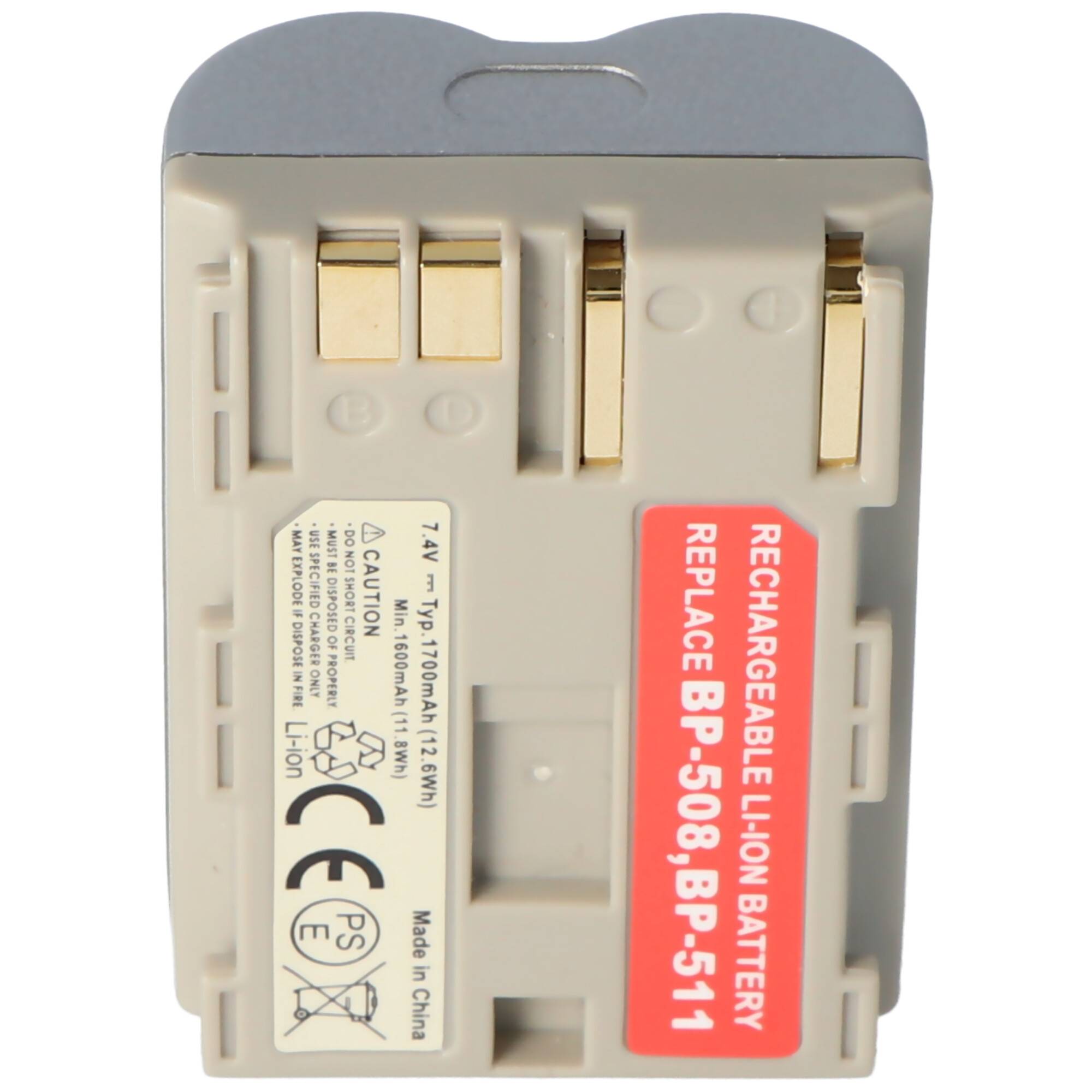 AccuCell Akku passend für Canon BP-511 Akku BP-508, BP-512 Farbe Silber