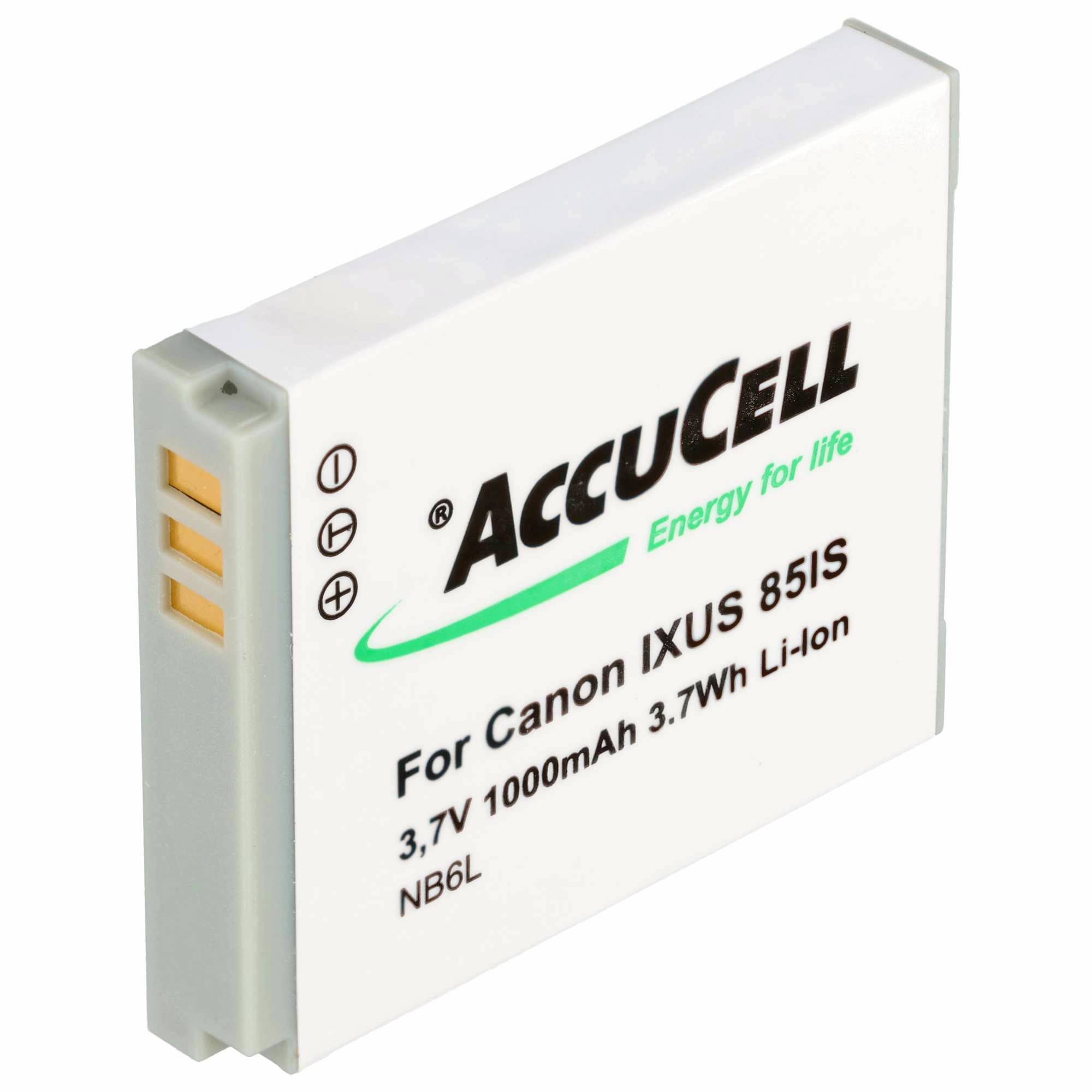 AccuCell 3,7V 1000mAh Li-Ionen-Kamerabatterie mit der Bezeichnung „Für Canon IXUS 85IS