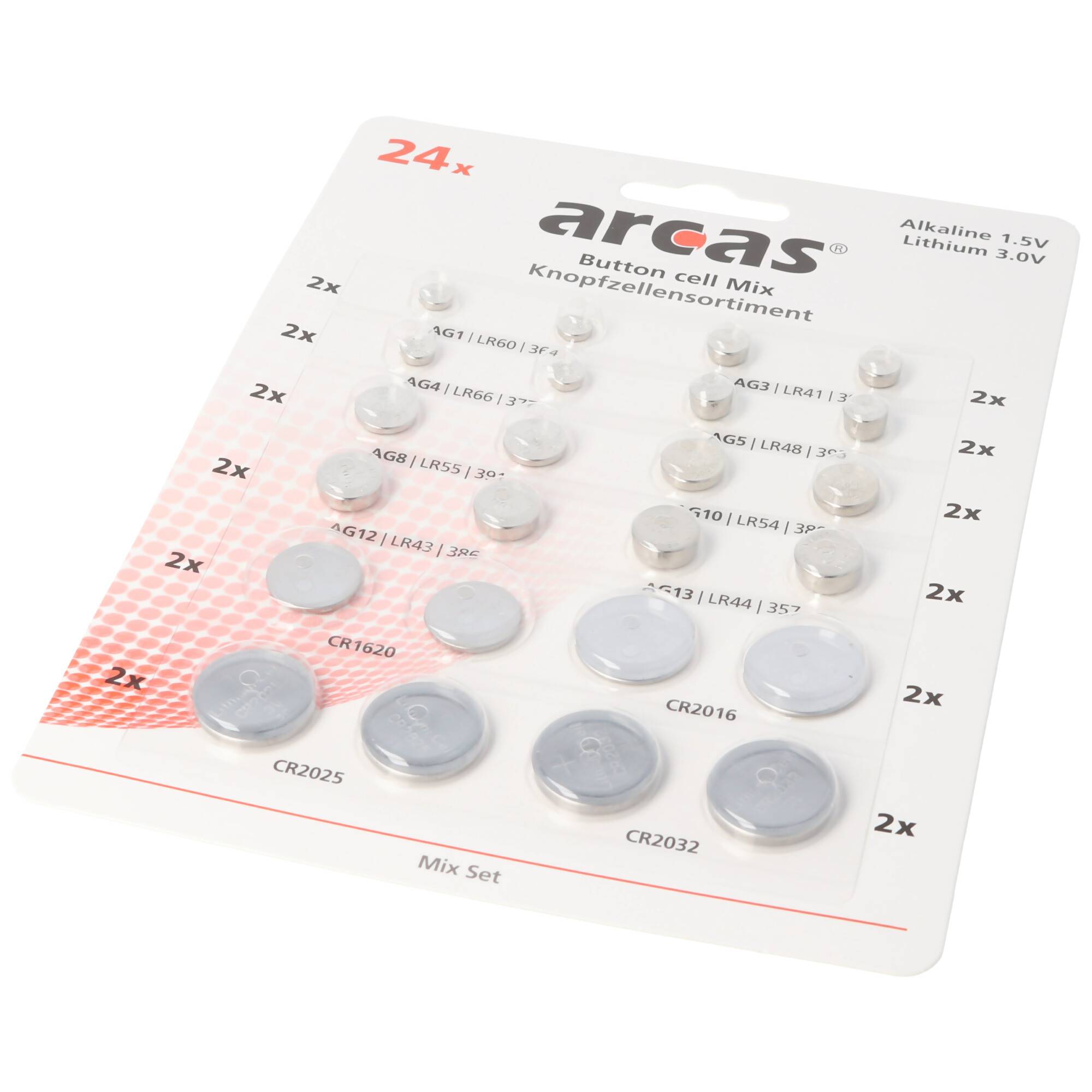 24 Alkaline und Lithium Knopfzellen Batterien sortiert im Set