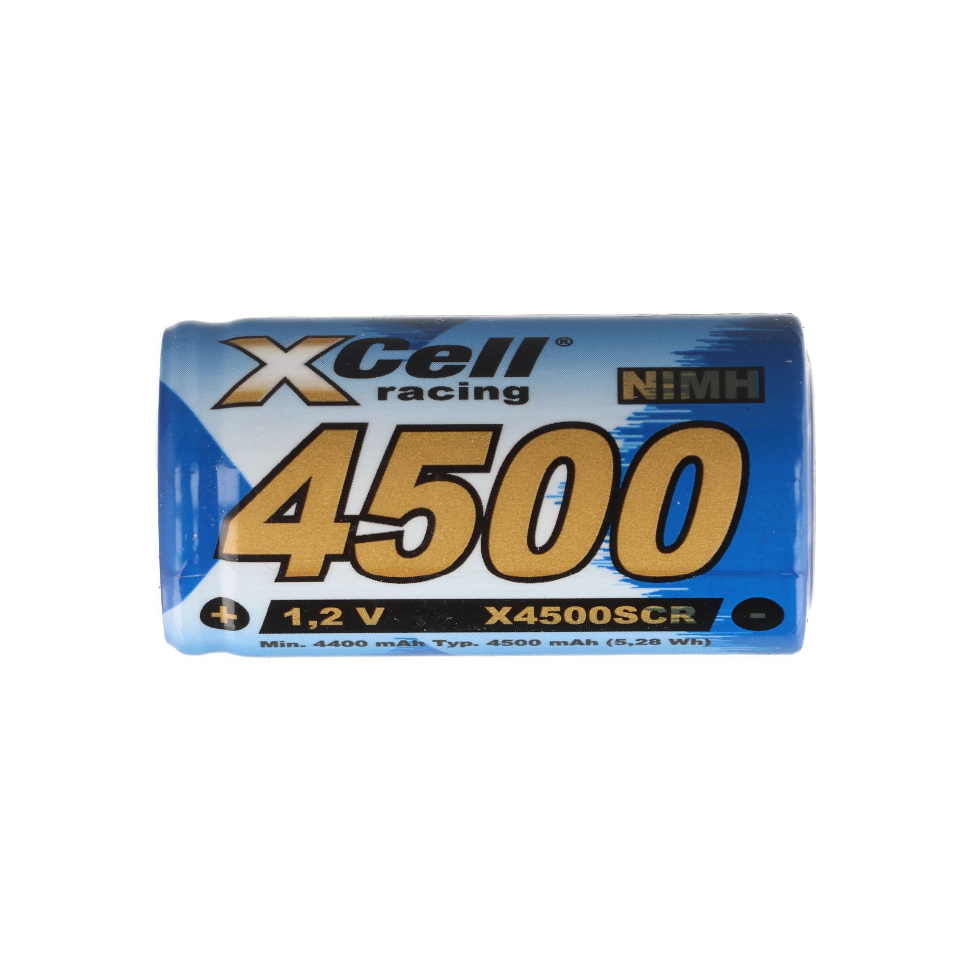 Blauer Xcell Racing NiMH-Akku mit der Bezeichnung „4500