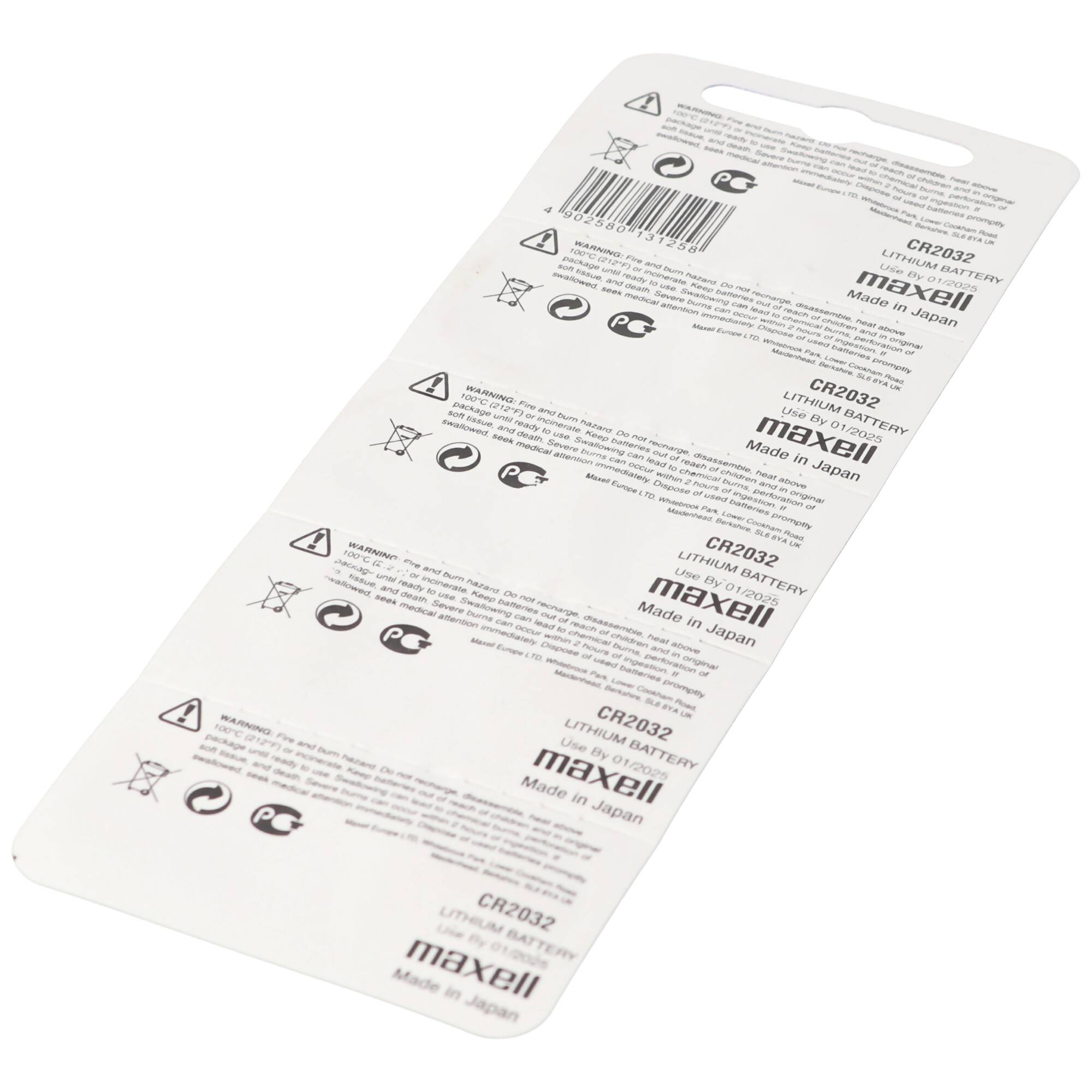 CR2032 Lithium Batterie IEC CR2032 5er-Sparset