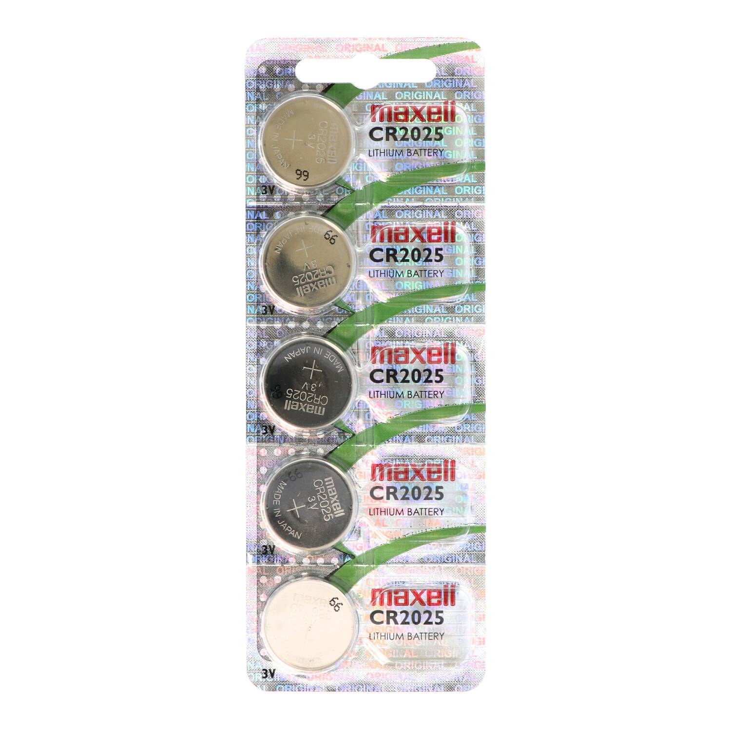 Maxell CR2025 Lithium Batterie IEC CR2025, 5er Set