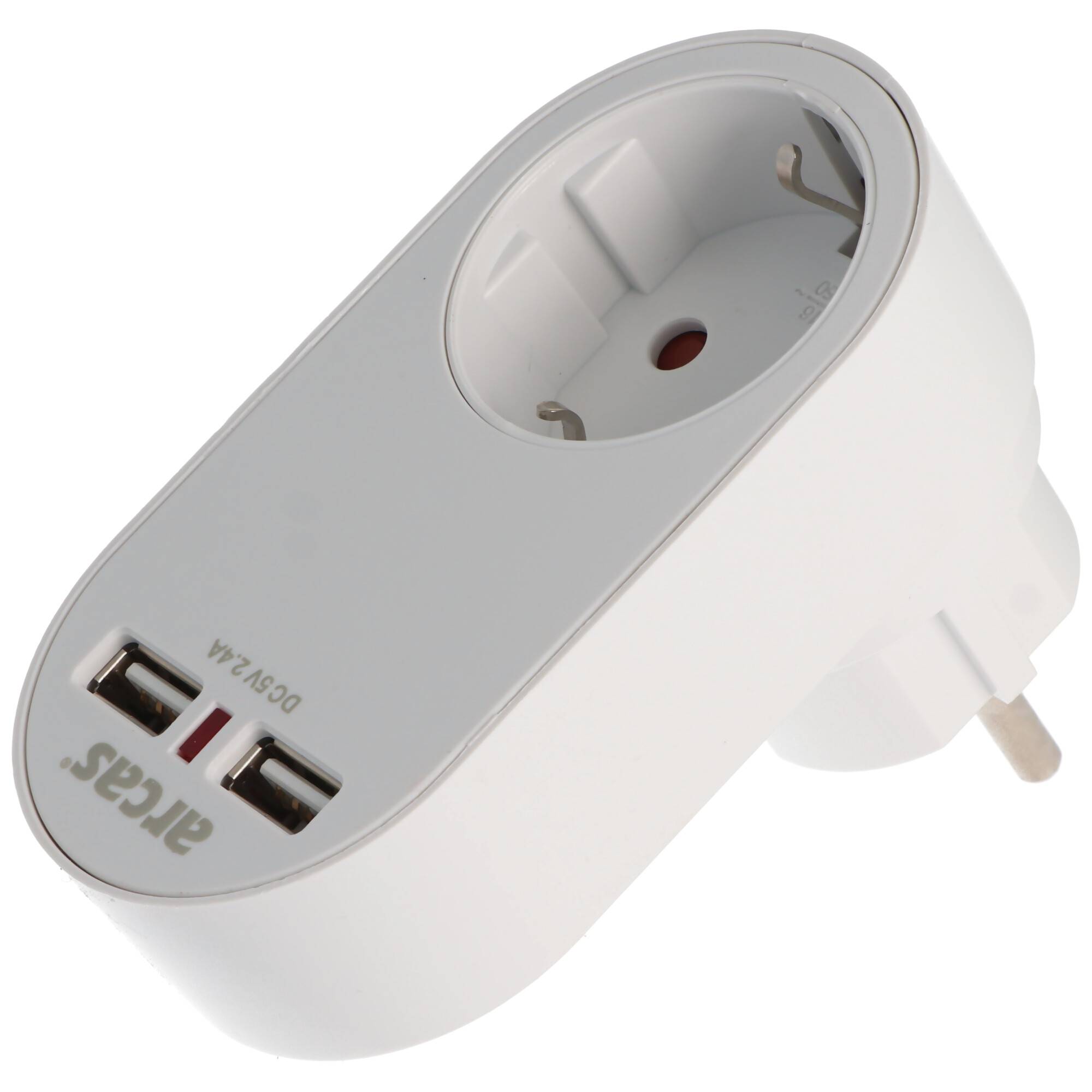 Steckdose mit 2x USB-Port, 2,0A Schutzkontaktsteckdose 16A