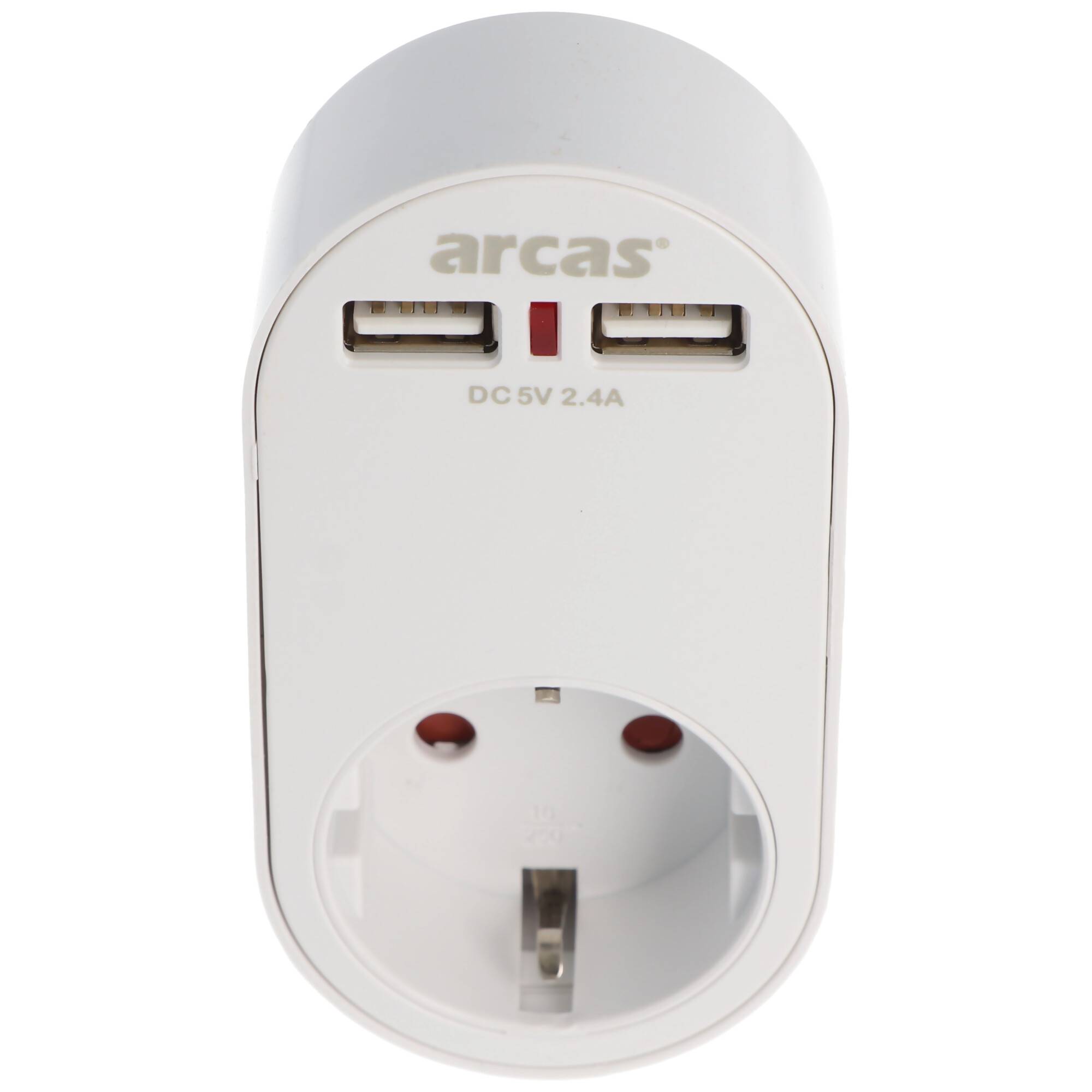 Steckdose mit 2x USB-Port, 2,0A Schutzkontaktsteckdose 16A