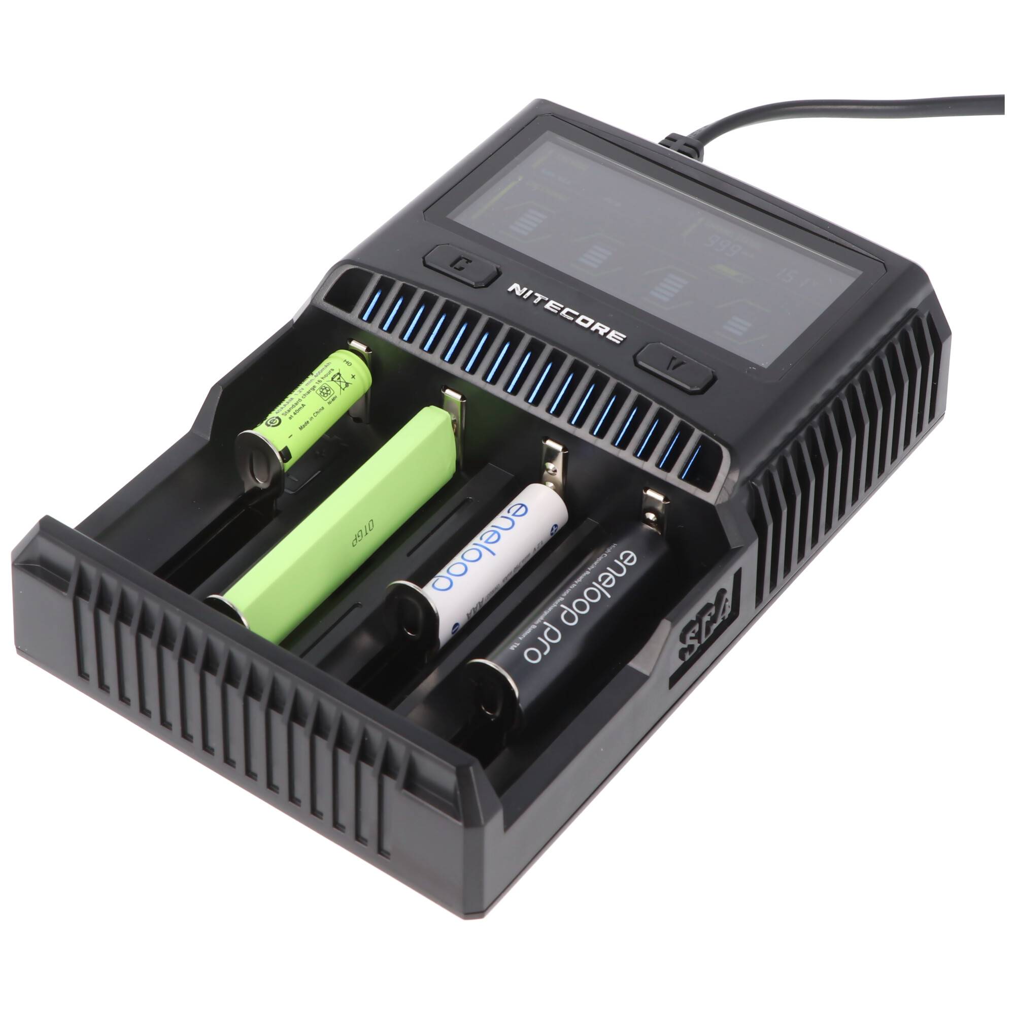Nitecore SC4 Schnell-Ladegerät passend für fast alle Li-Ion, NiMH und LiFEPO4 Akku