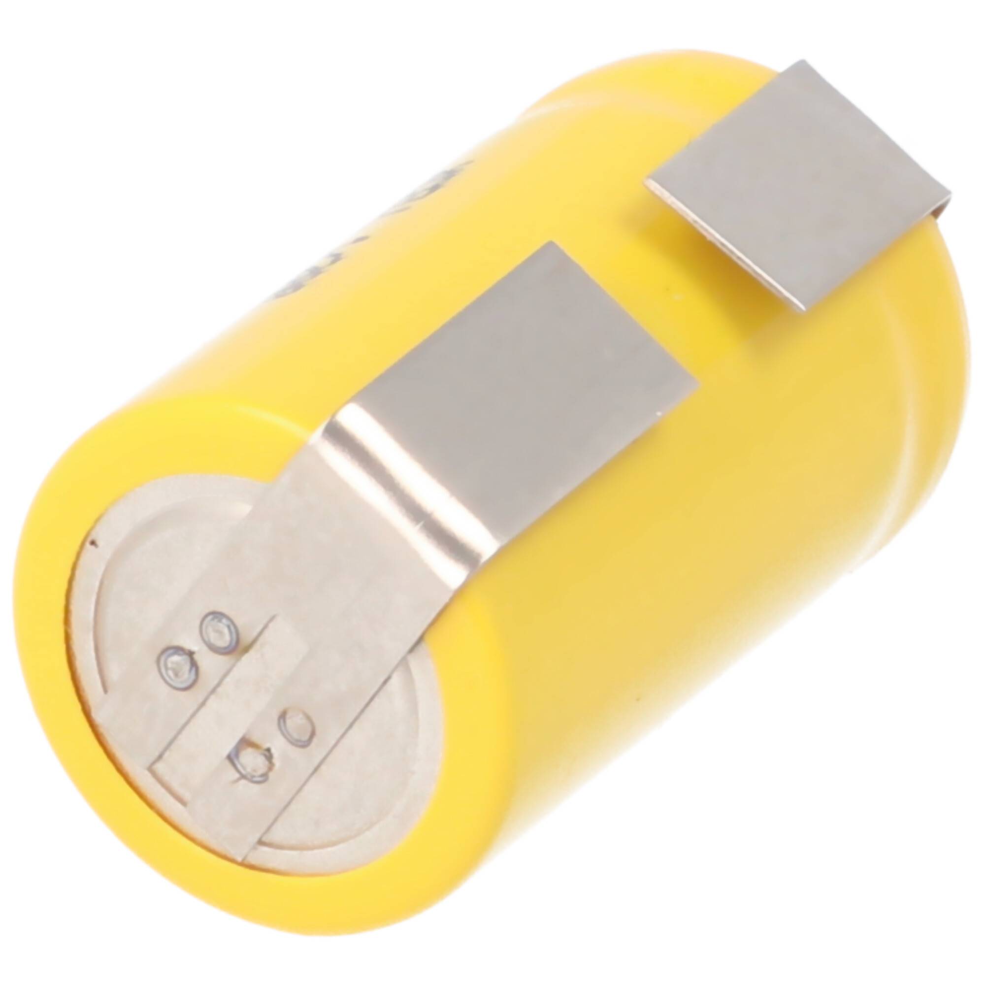 1/2AA Akku mit 1,2 Volt Spannung und 600mAh Kapazität mit Lötfahnen U-Form, 25,5 x 14,5 mm