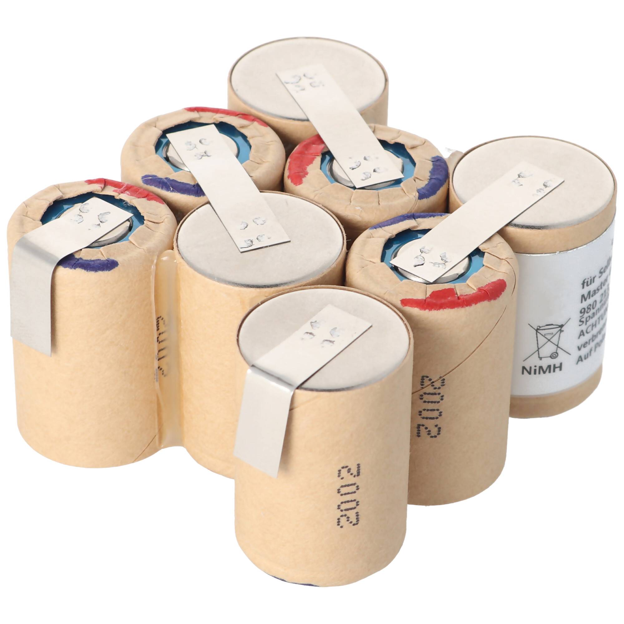 AkkuPack zum Selbsteinbau für den Würth Master SD 9.6 Akku 0700 980 213 NiMH 2,0Ah, Maße 78x62x34mm beachten