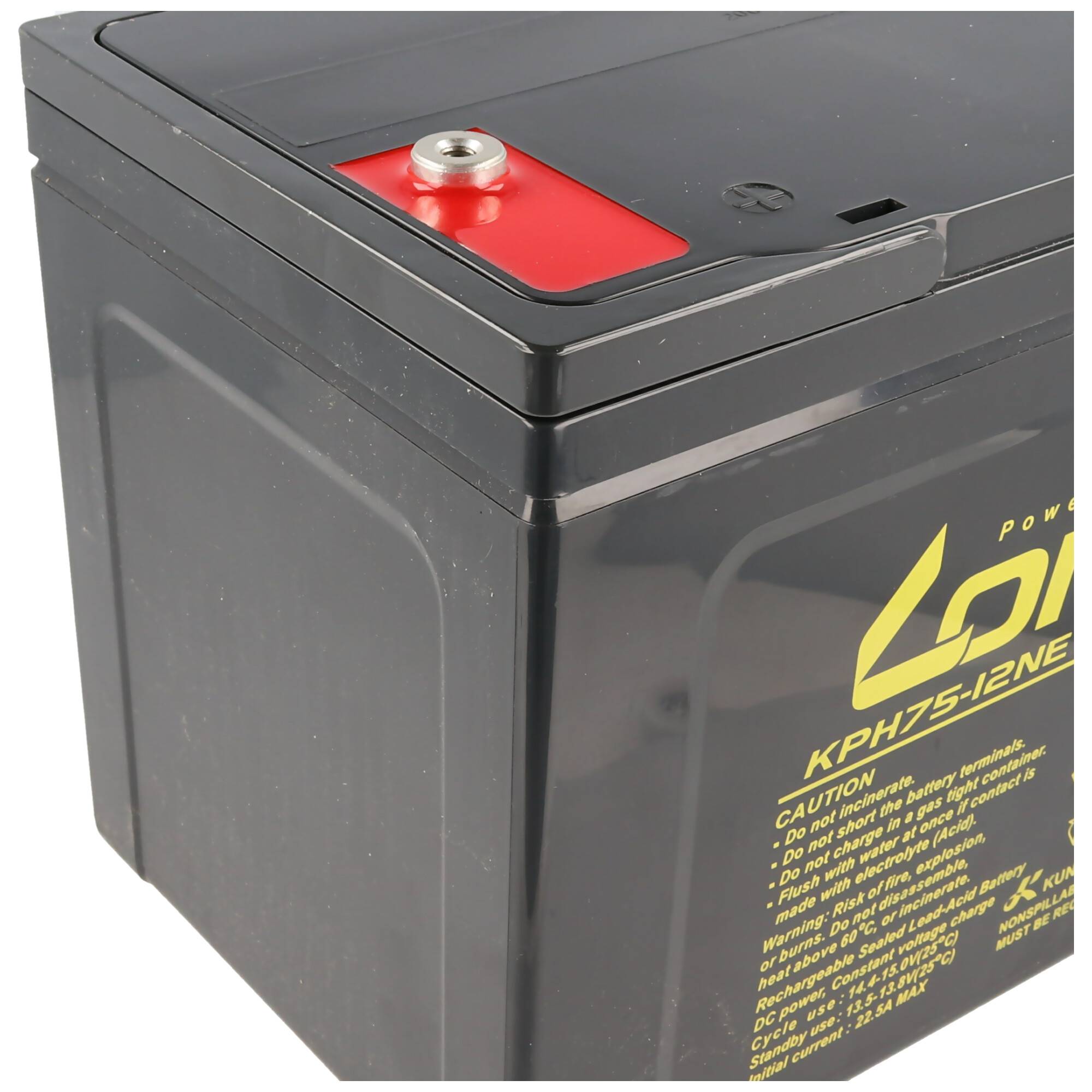 Kung Long KPH75-12NE Blei Akku 12 Volt 75Ah mit M6 Innengewinde