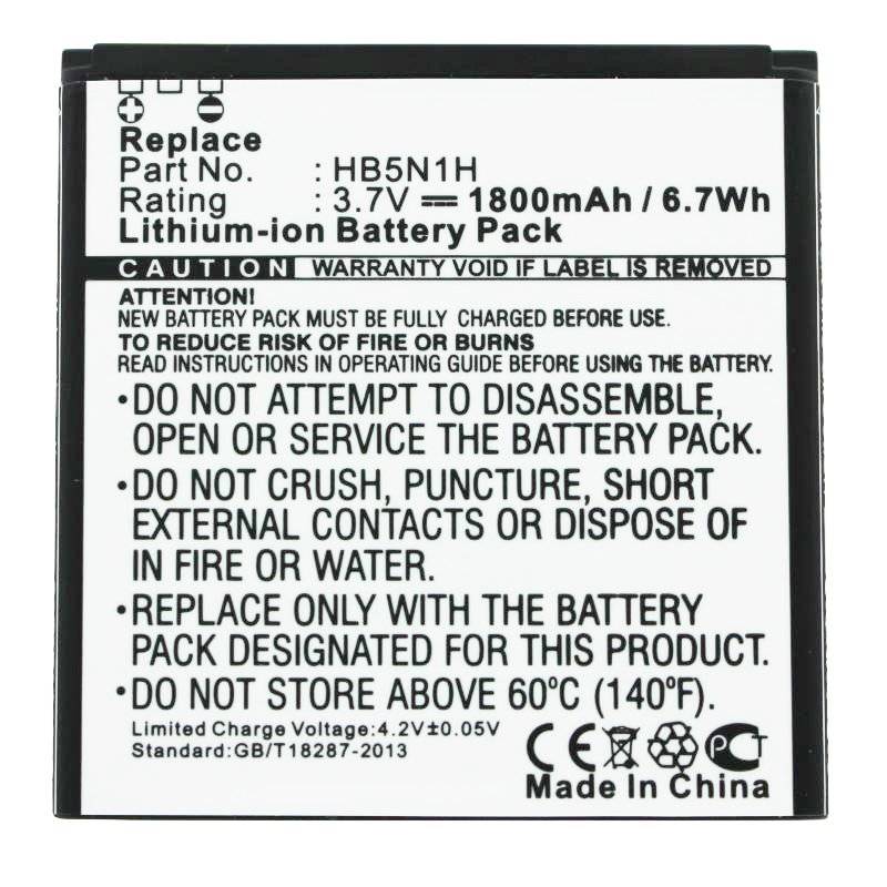 AccuCell Akku passend für Huawei Ascend, Phoenix, HB5N1, HB5N1H 1800mAh