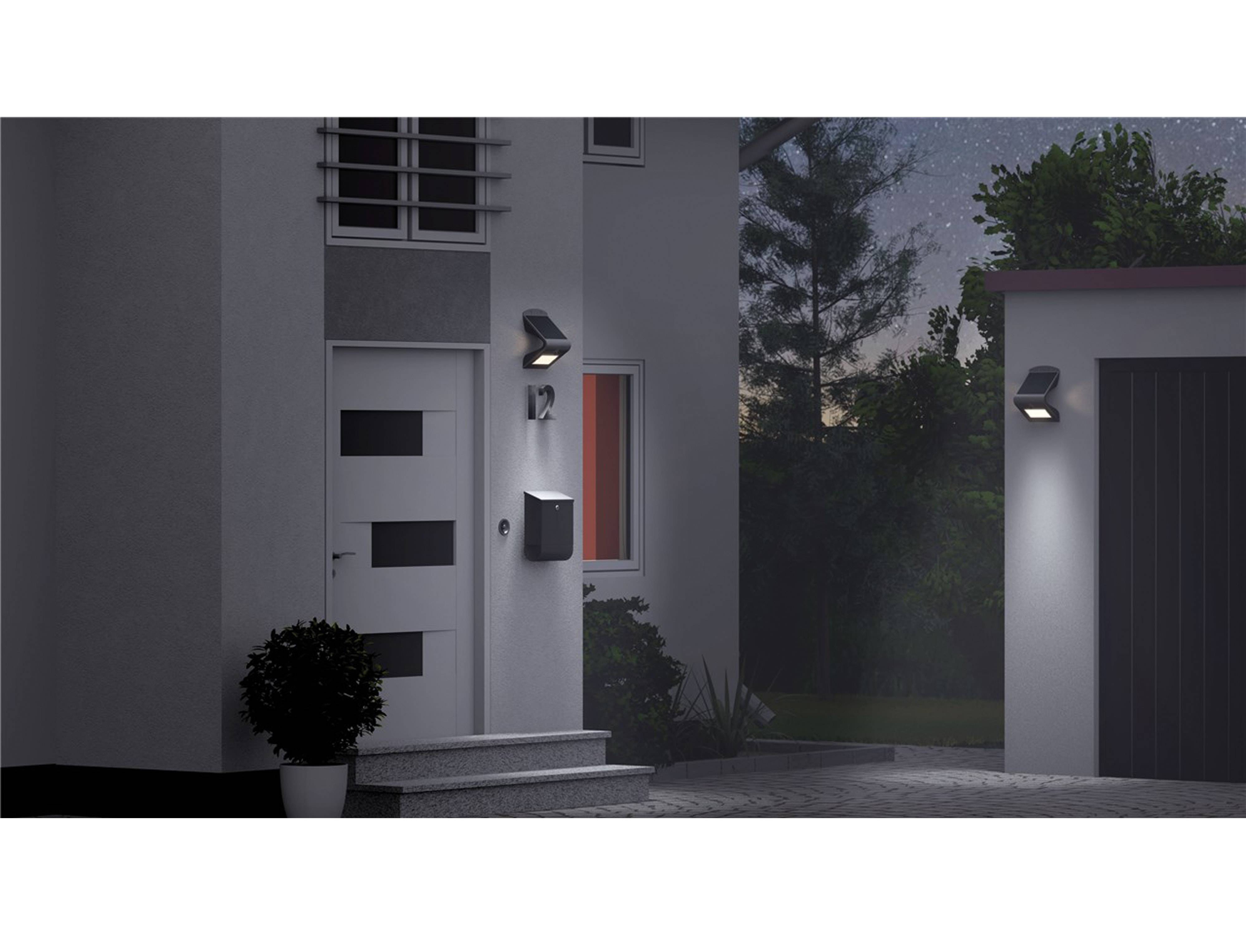 GOOBAY Solar LED-Wandleuchte mit Bewegungsmelder, 1,5 W, weiß