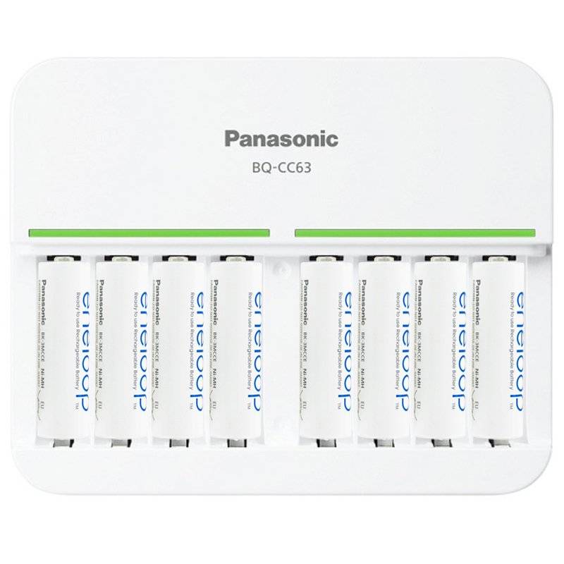 8fach Panasonic Schnell-Ladegerät und 8 Stück eneloop Standard Mignon AA BK-3MCC