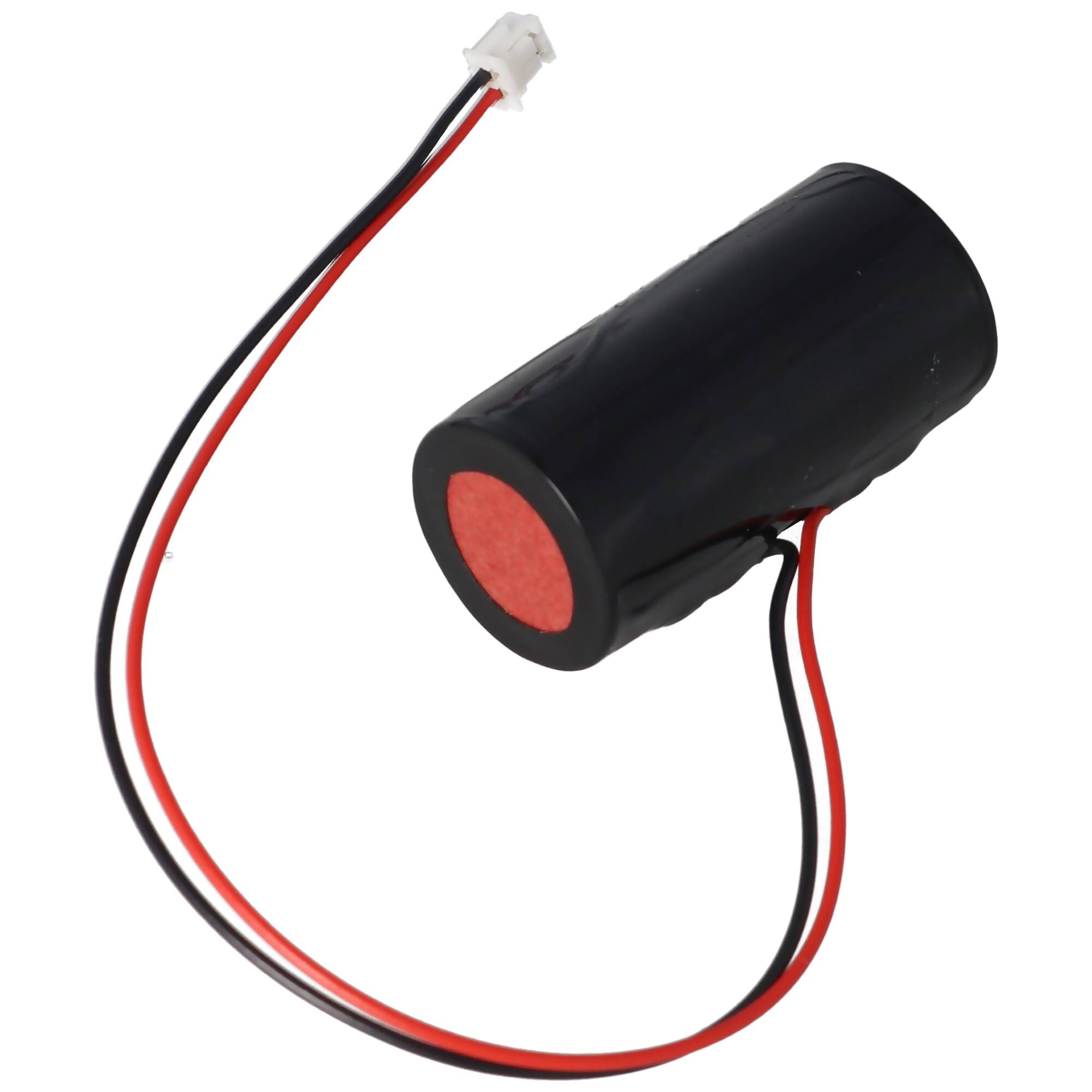 Ersatzbatterie passend für die DOM Panasonic CR-2/3AZ Batterie mit Kabel und Stecker