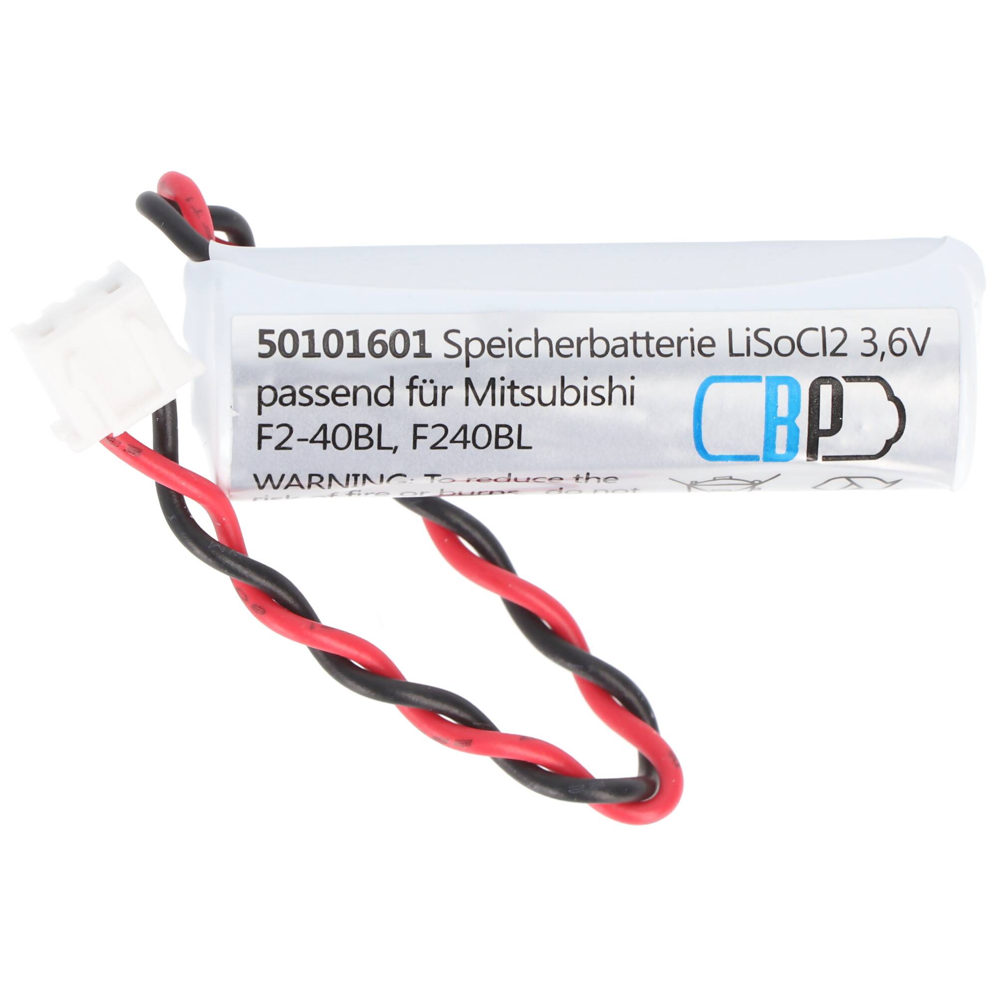 Batterie passend für die Maxell ER-6C Batterie mit Kabel und Stecker