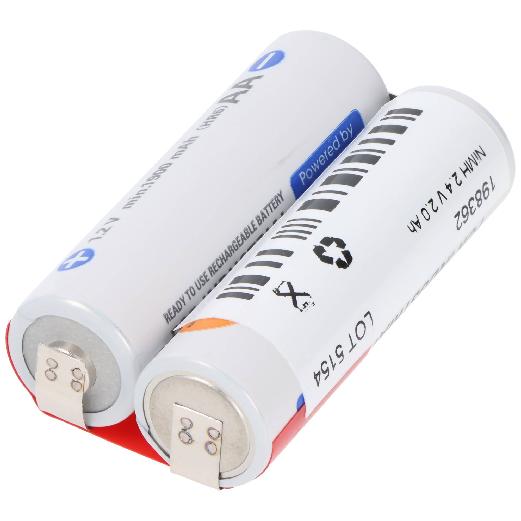 Panasonic eneloop Standard 2,4 Volt NiMH AkkuPack AA Mignon mit Lötfahnen, 2,4 Volt 2000mAh