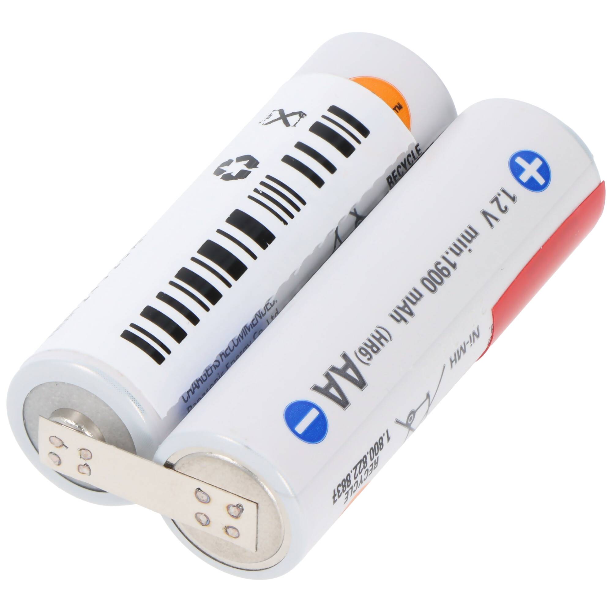 Panasonic eneloop Standard 2,4 Volt NiMH AkkuPack AA Mignon mit Lötfahnen, 2,4 Volt 2000mAh