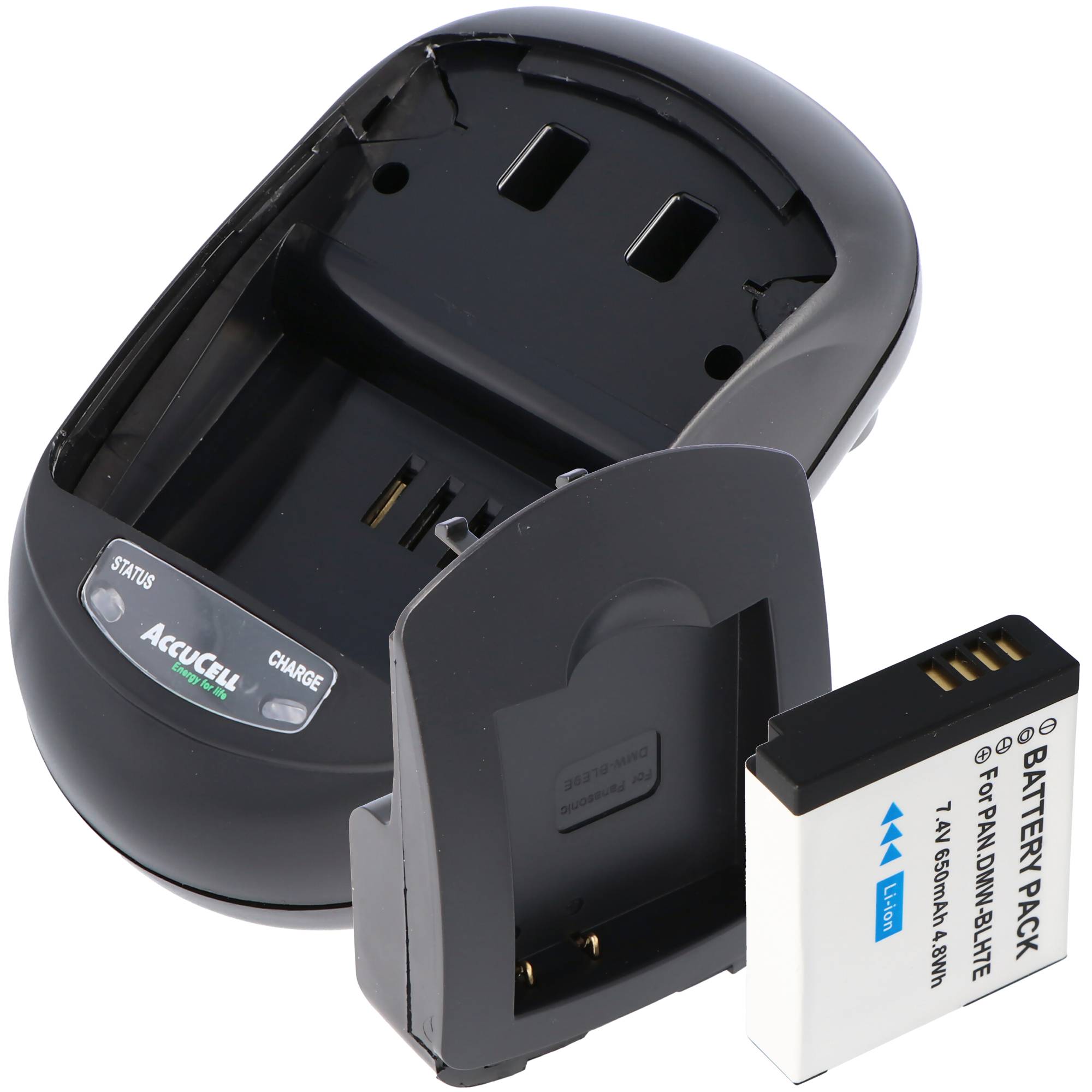 Schnell-Ladegerät und Akku passend für den Panasonic DMW-BLH7 Akku Lumix DMC-GM1, Lumix DMC-GM1K S